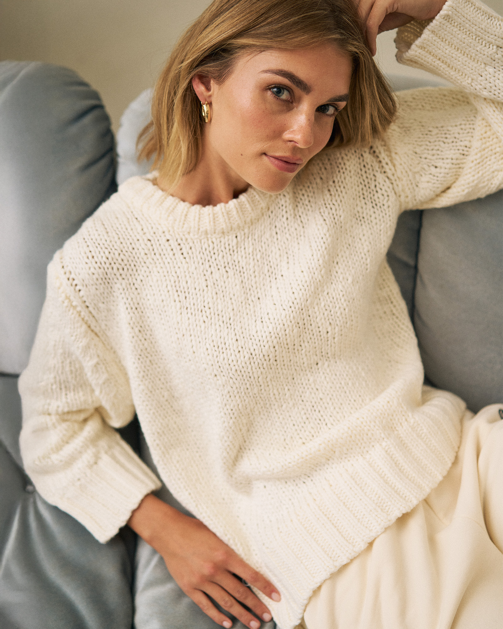 Sage Chunky Knit Crew