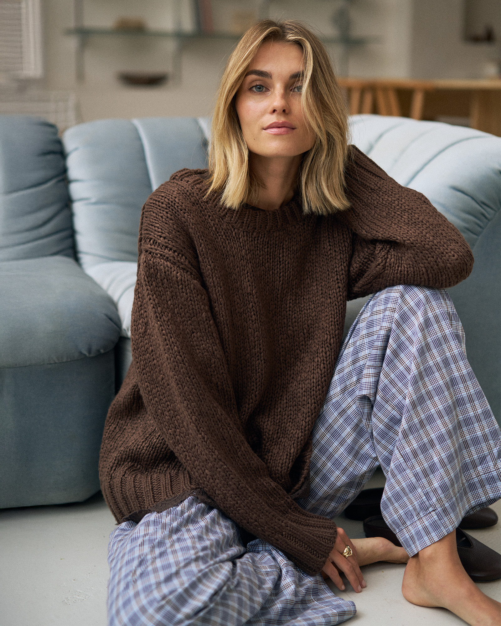 Sage Chunky Knit Crew