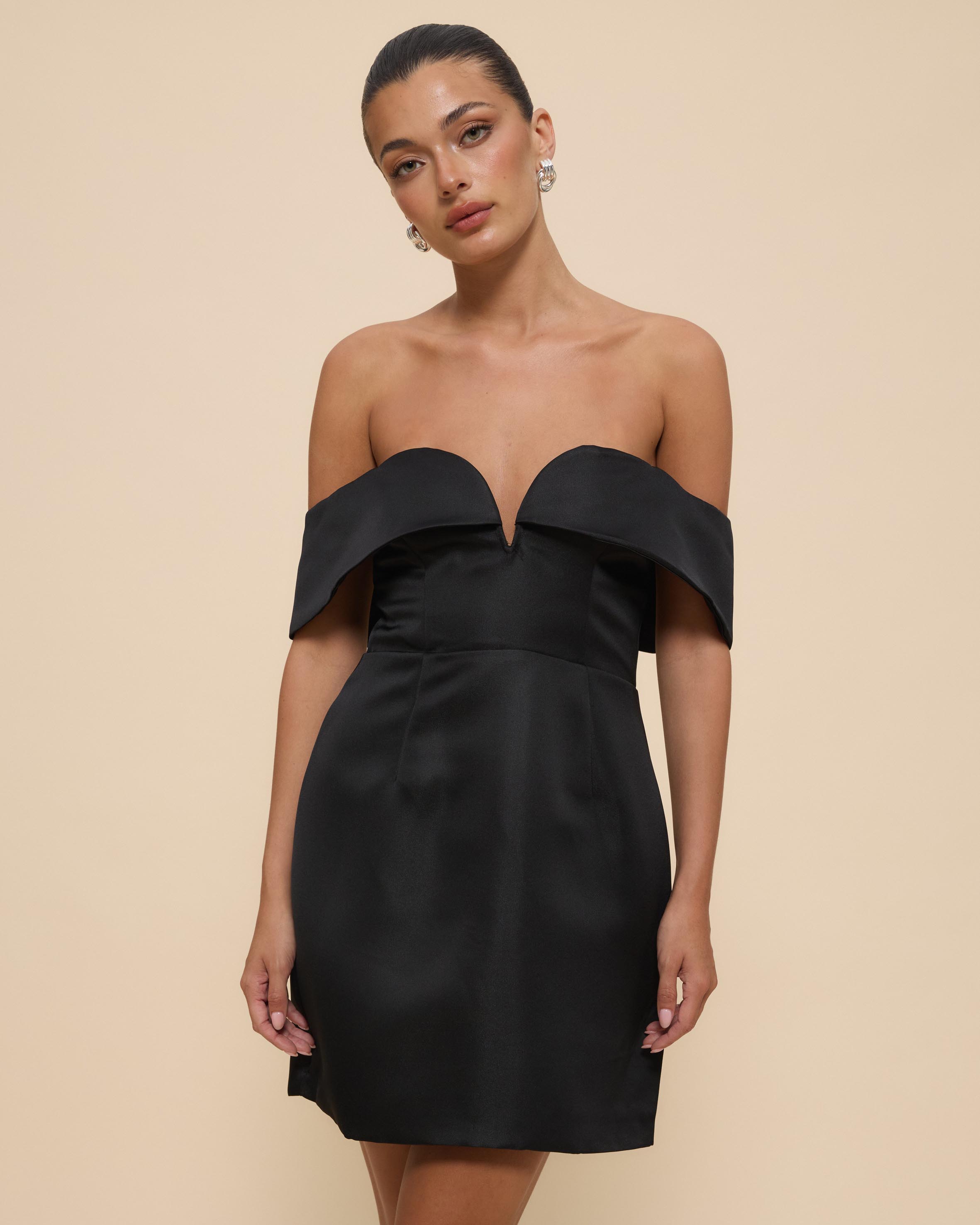 Fold Bodice Mini Dress