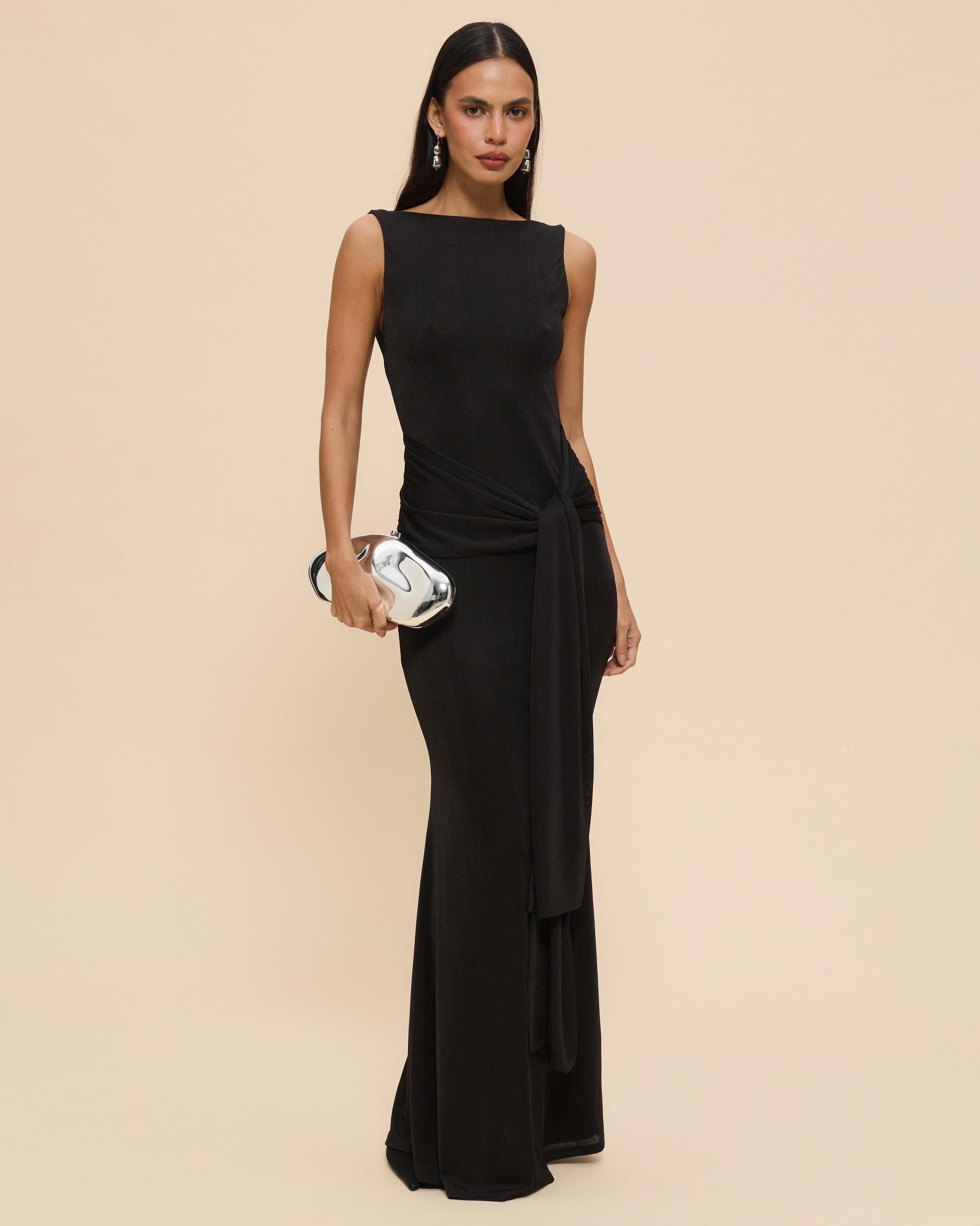 Ruschia Open Back Maxi Dress