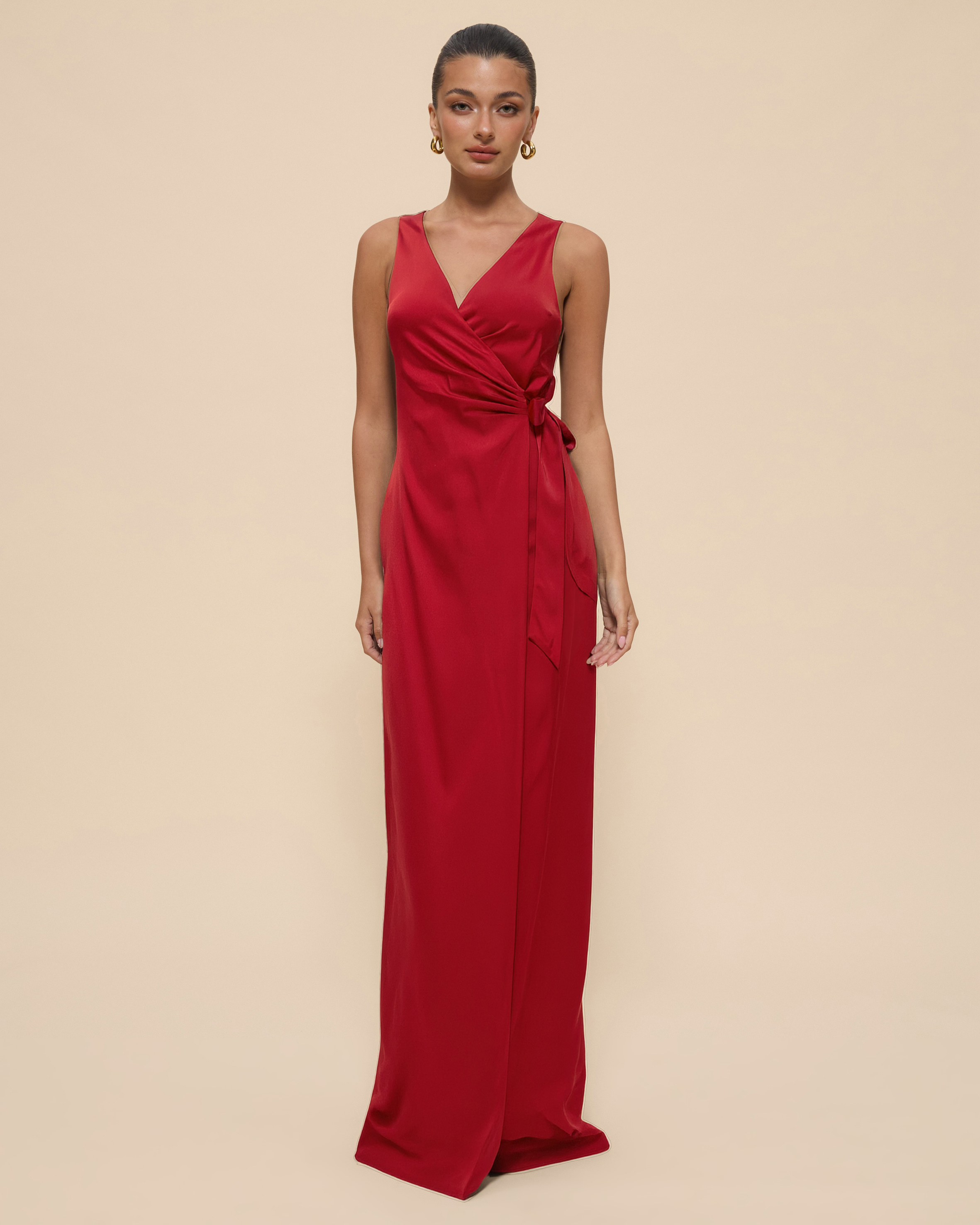 Lani Sleeveless Wrap Maxi Dress