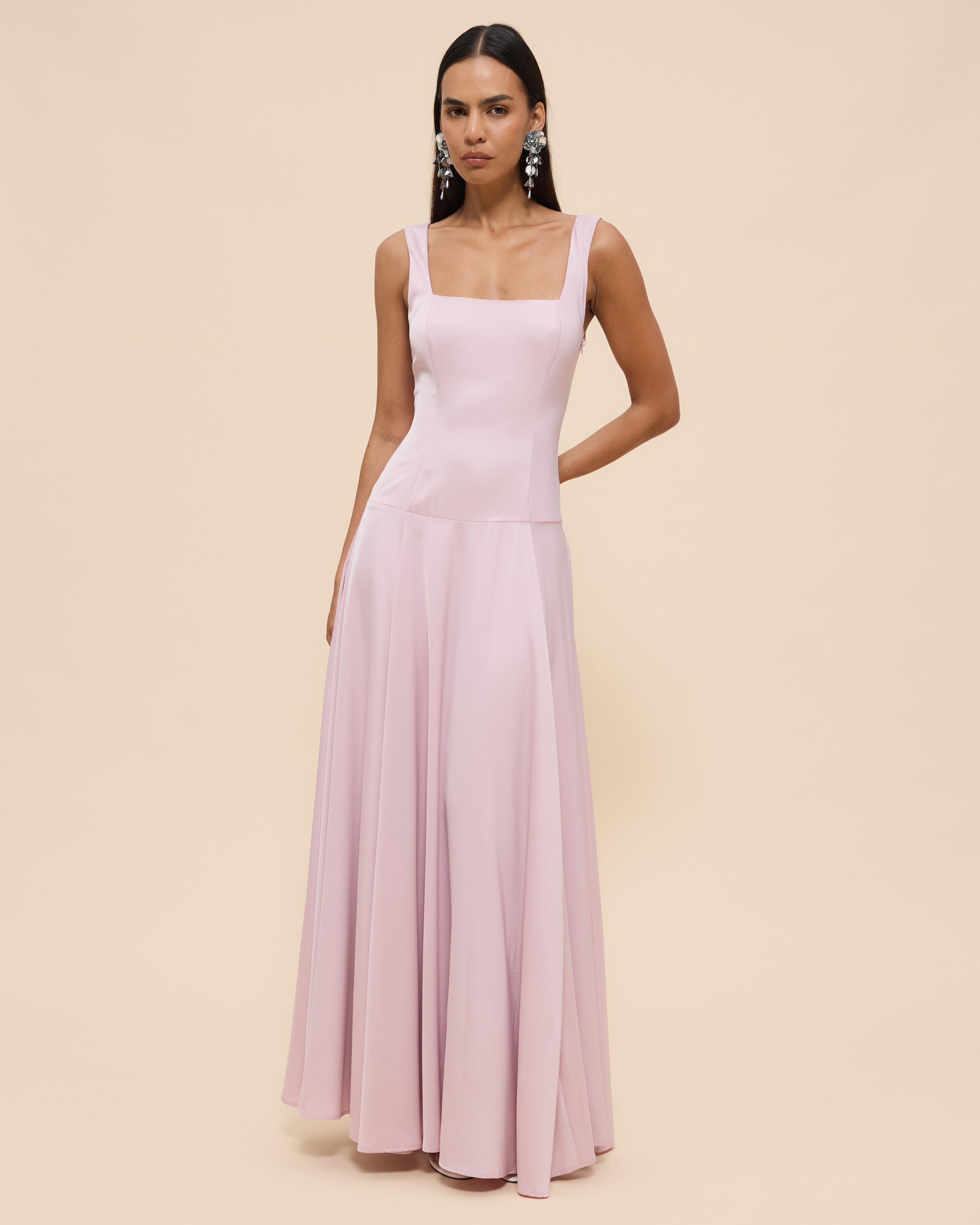 Eloise Cross Front Square Neck Dress