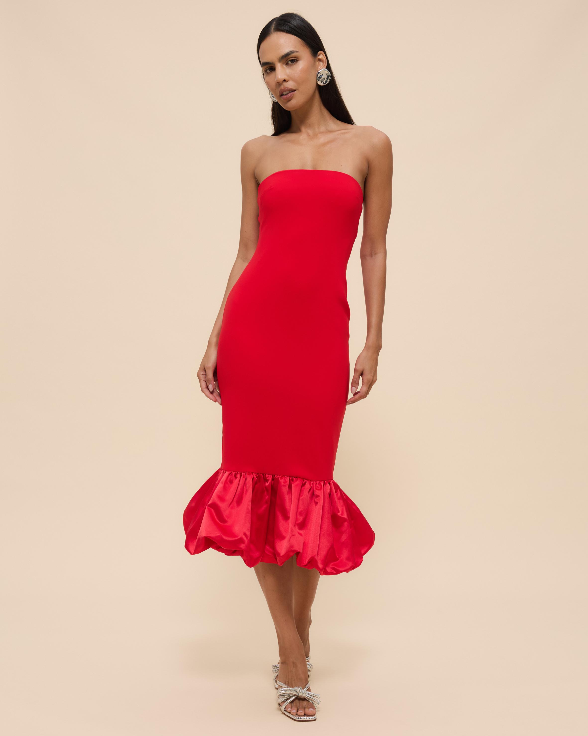 Cleo Peplum Midi Dress