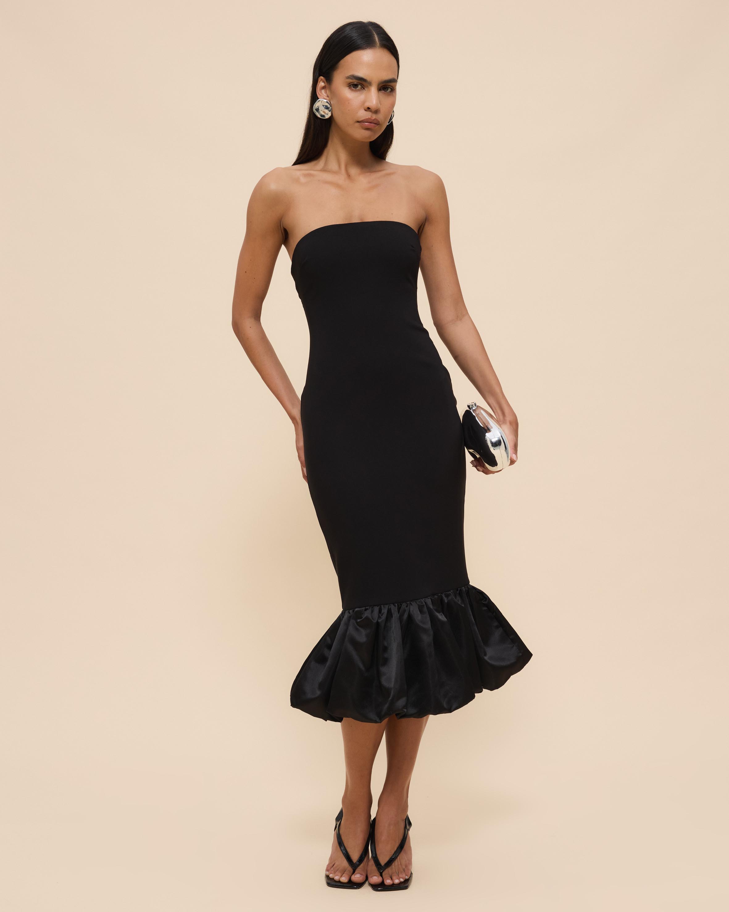 Cleo Peplum Midi Dress
