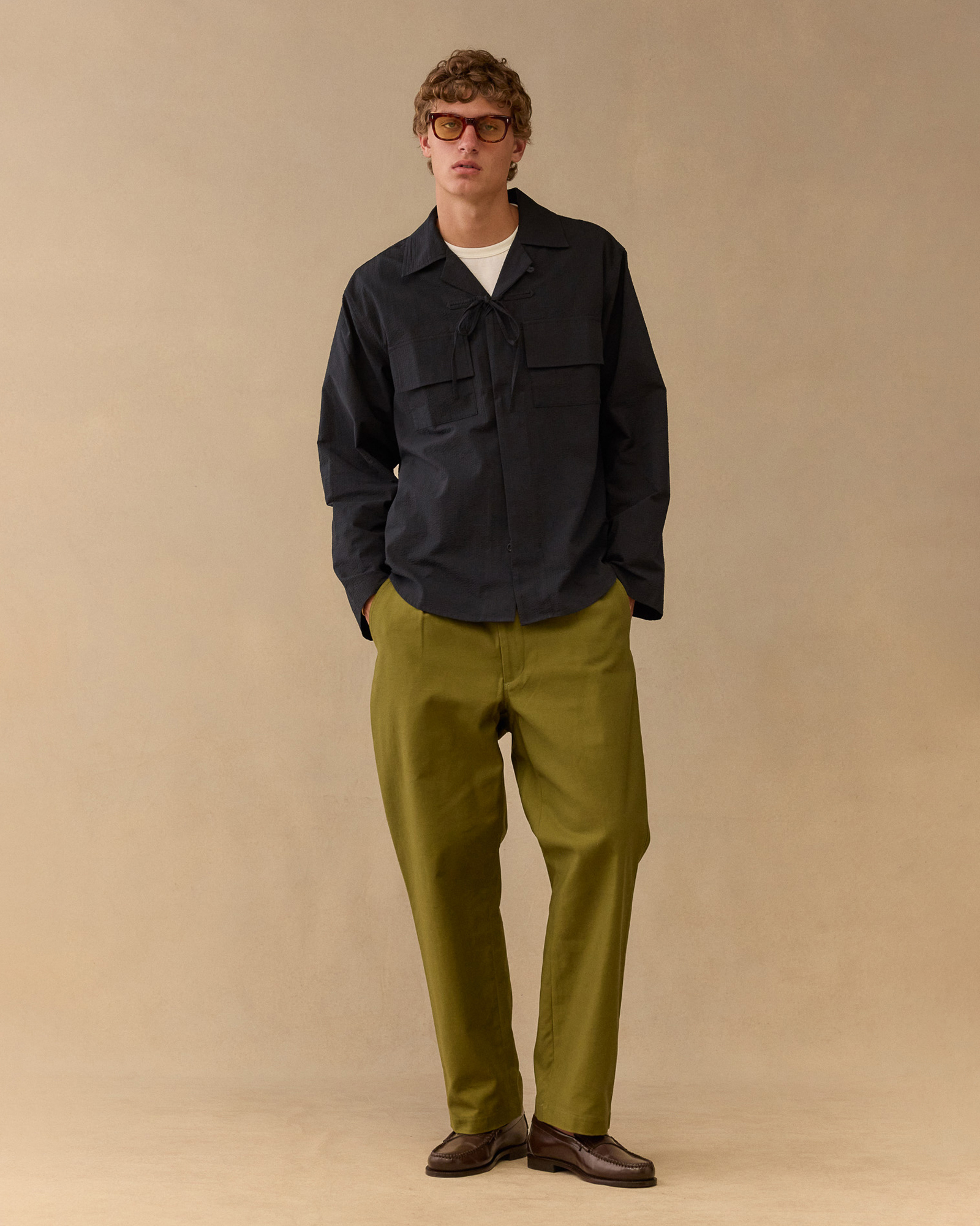 Long Sleeve Camp Collar Shirt