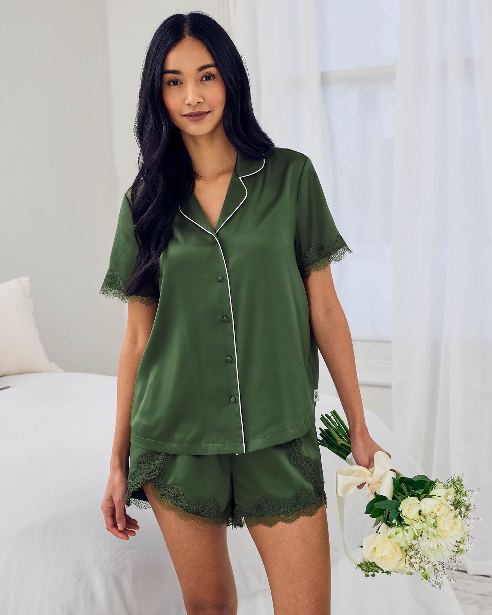 Recycled Satin Button Up Pyjama Set