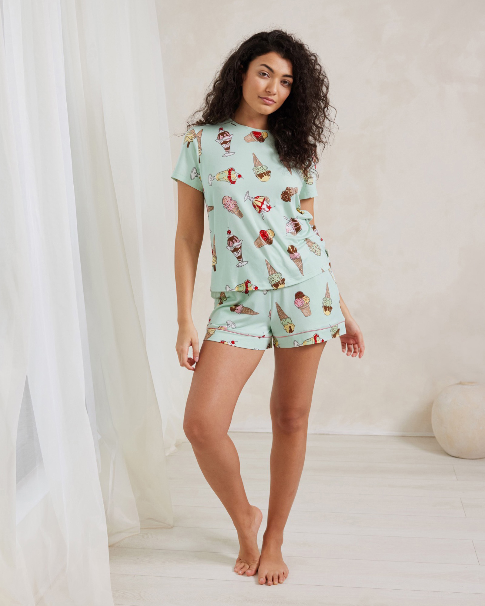 Ice Cream Print Short Pyjama Set