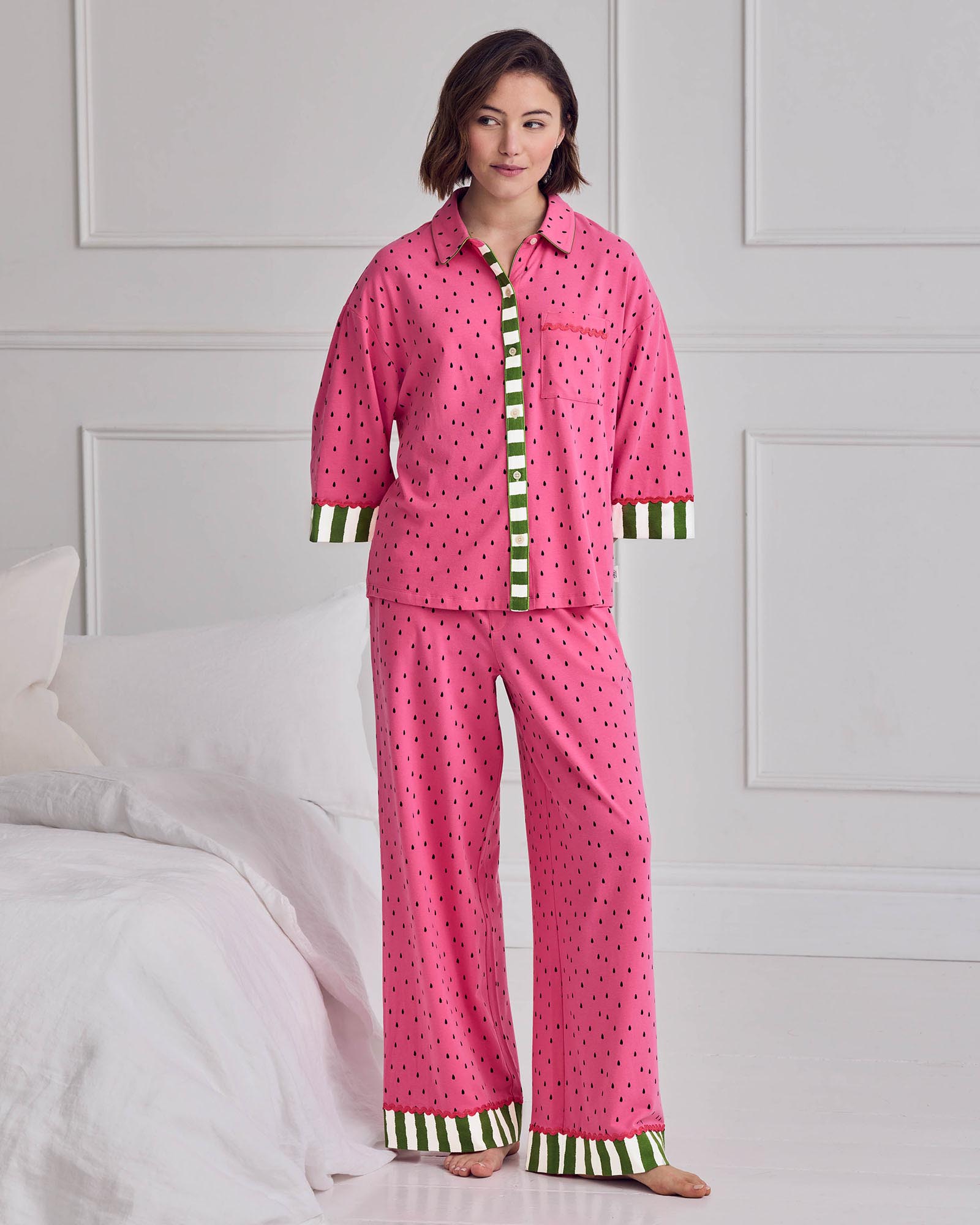 Organic Cotton Flared Long Pyjama Set