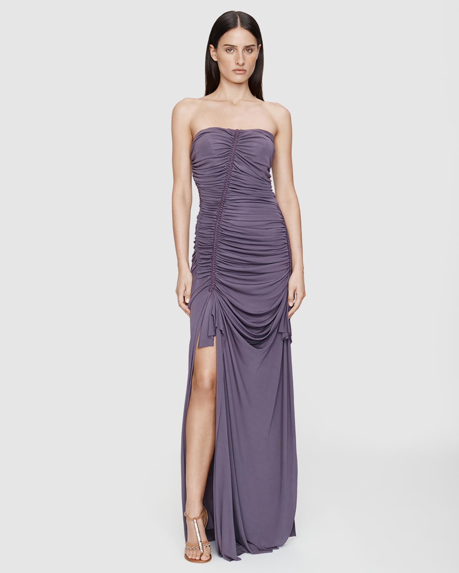Shibari Jersey Ruched Strapless Dress