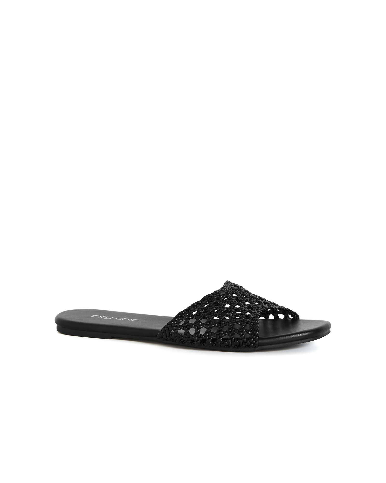Wide Fit Weave Flat Slide