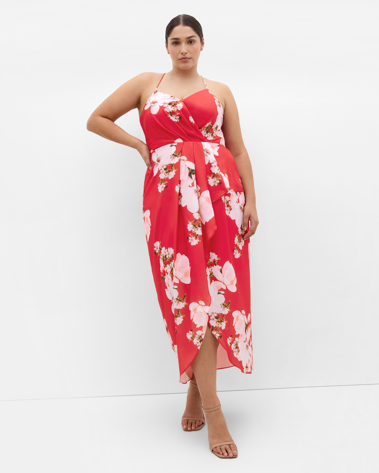 Lotus Print Maxi Dress