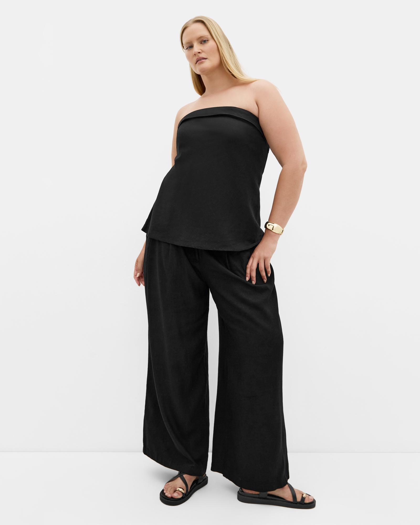 Holly Strapless Linen Top