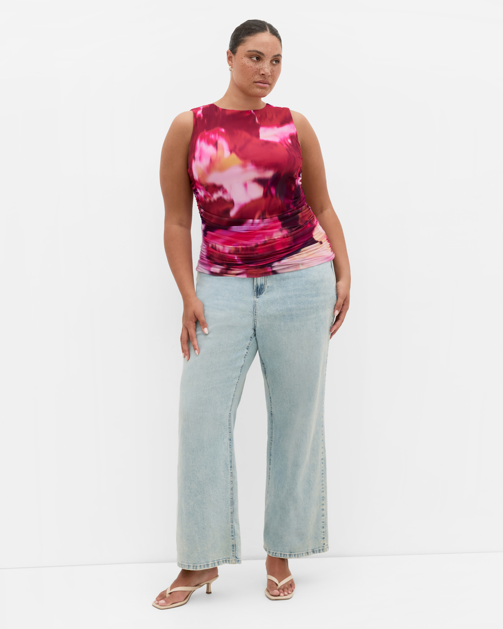 Lidia Ruched Print Top