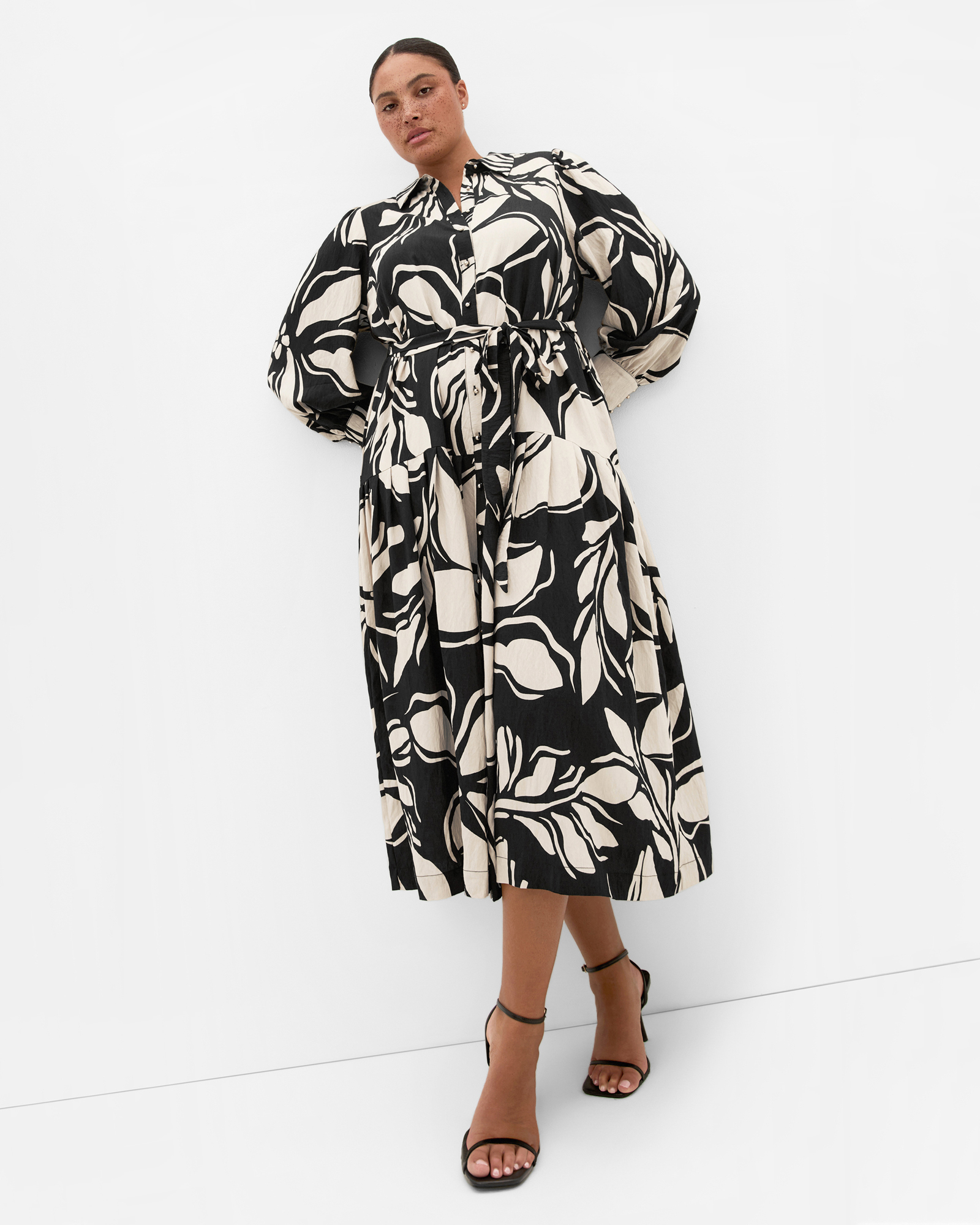 Kinsley Mono Print Maxi Dress