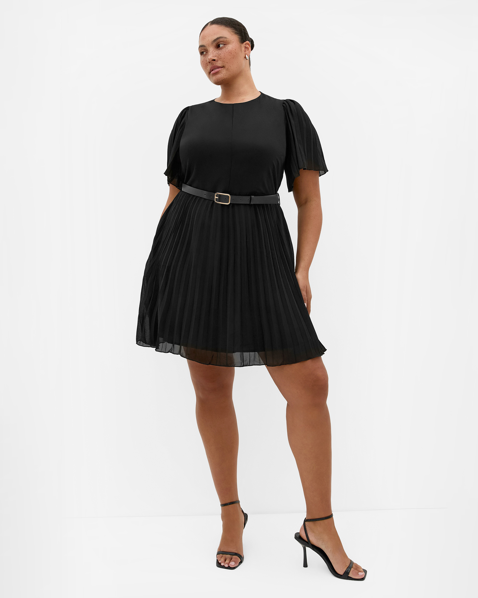 Plus size Newberry Street Pleat Dress - black