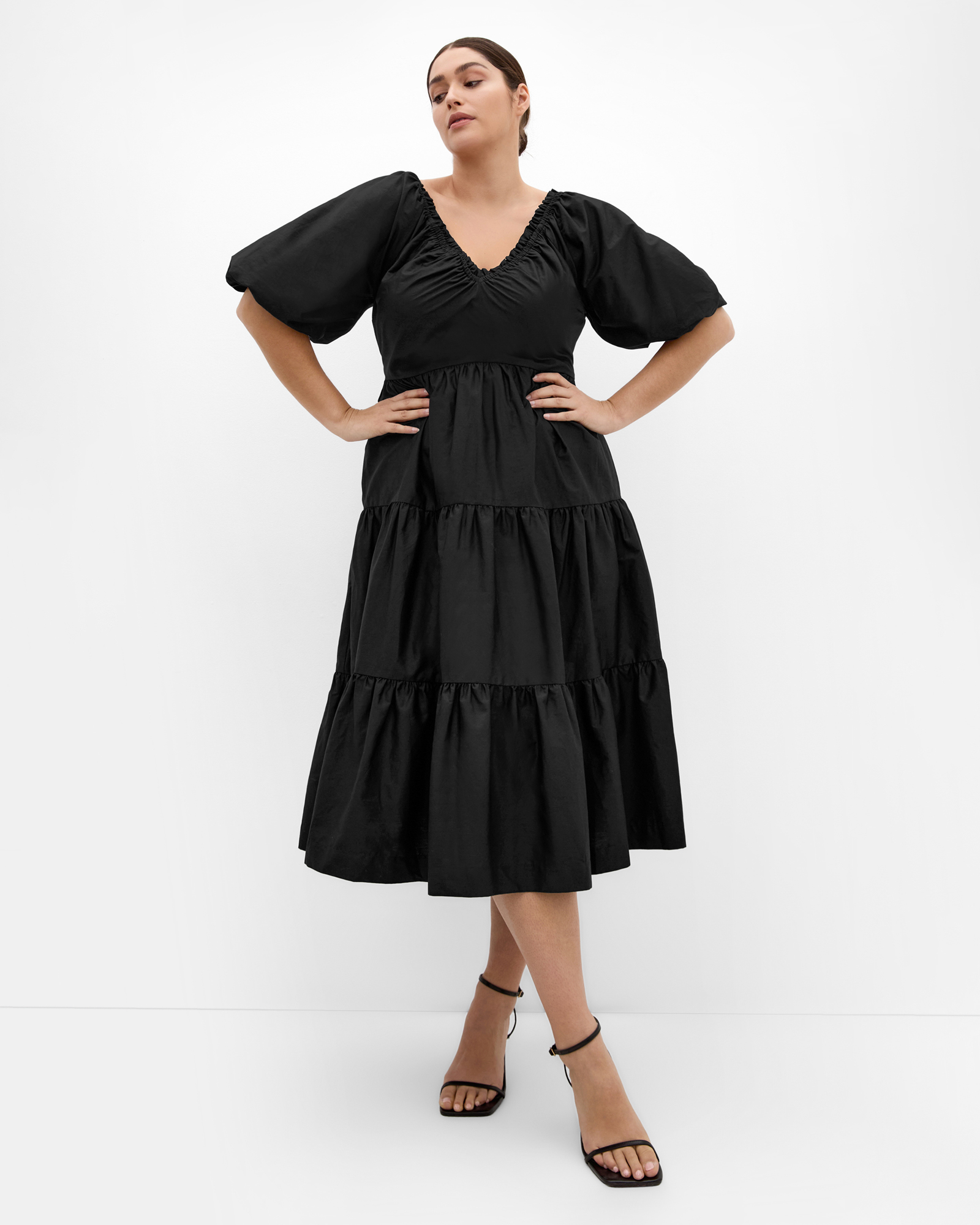 Fantasy Puff Sleeve Midi Dress