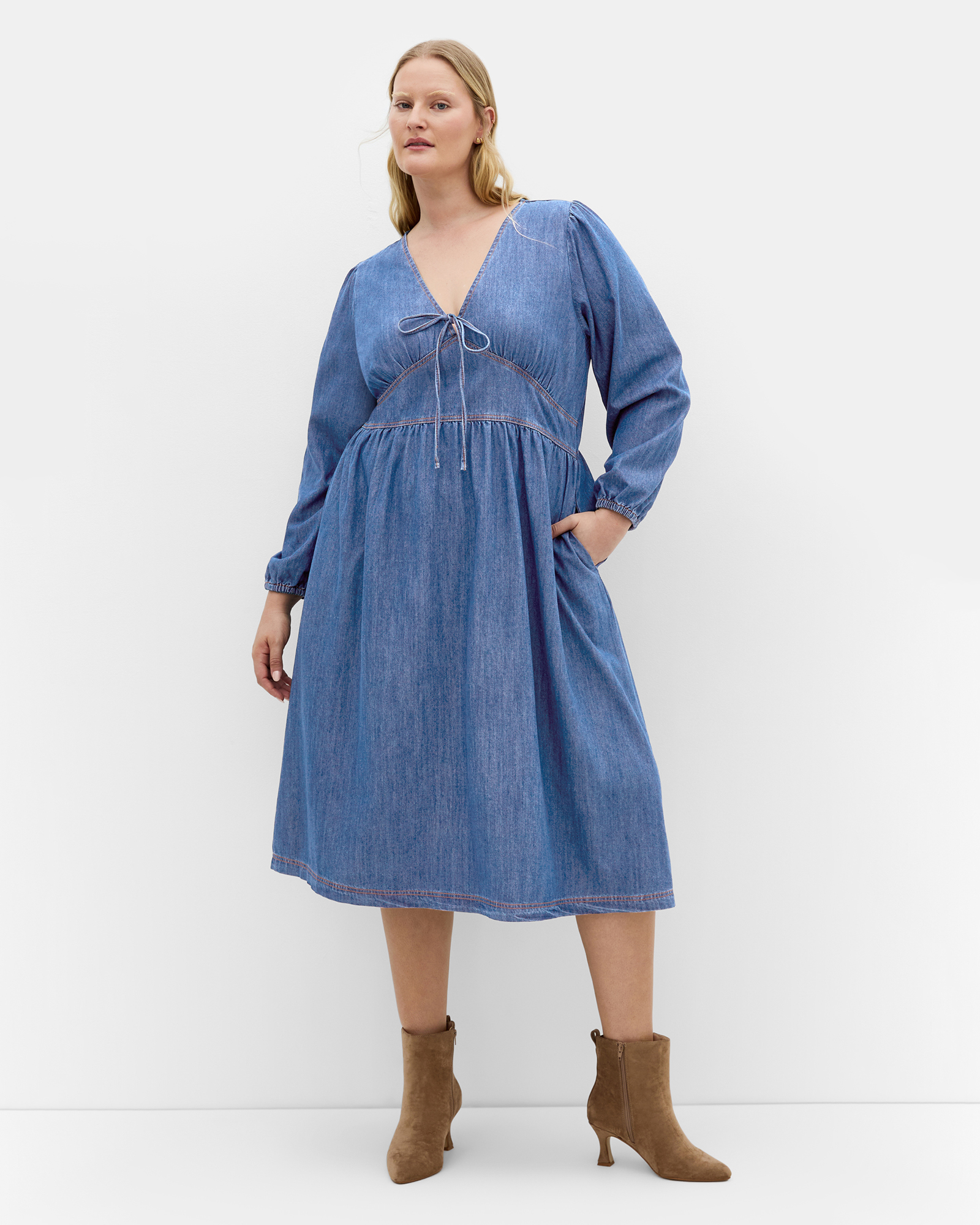 Emelia Denim Midi Dress