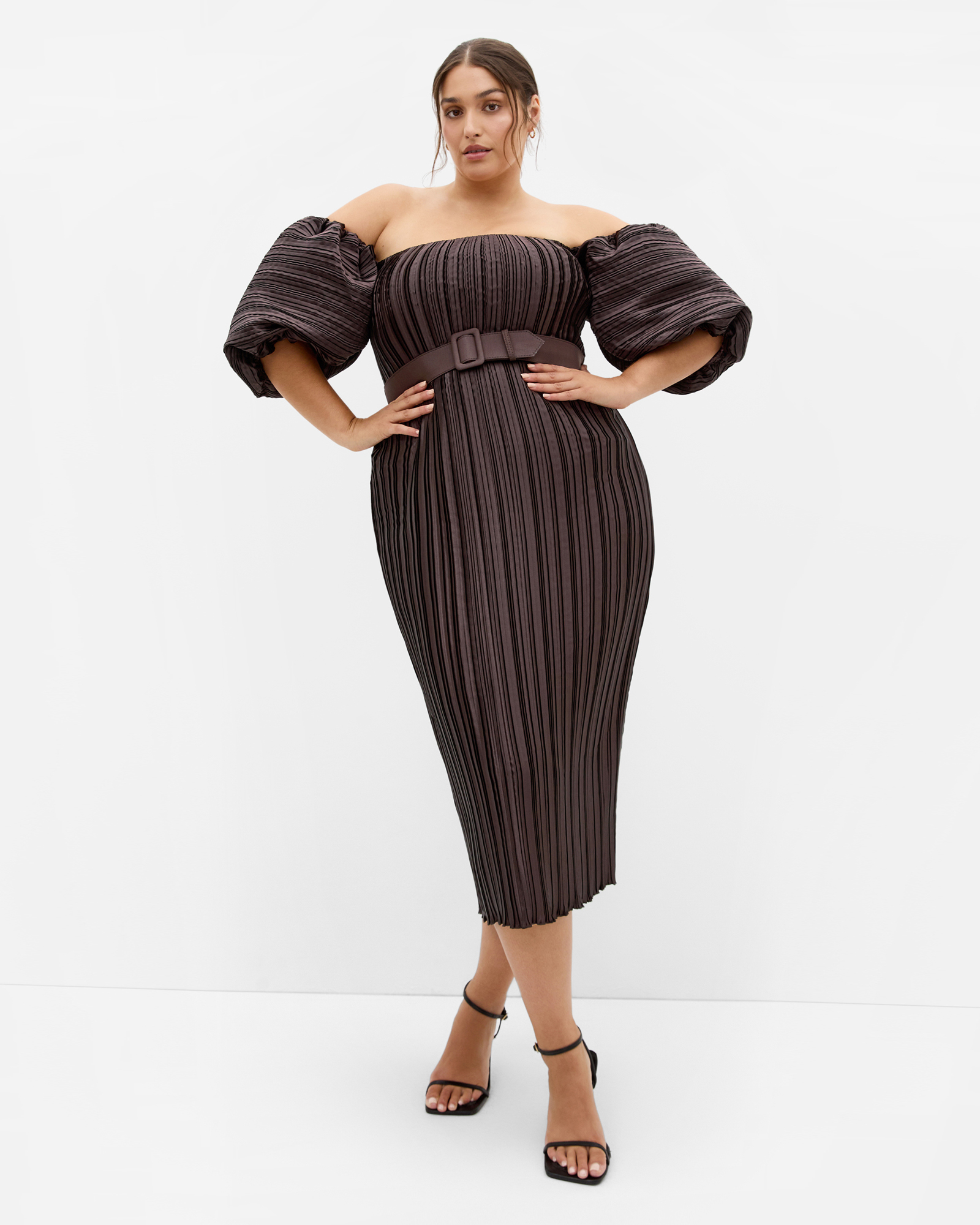 Krista Pleat Midi Dress