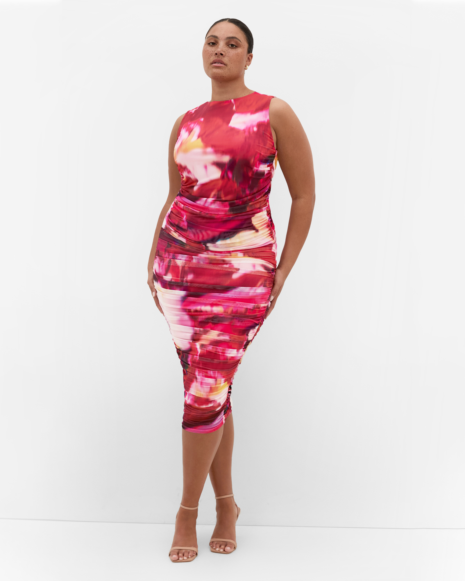 Livia Ruched Print Skirt