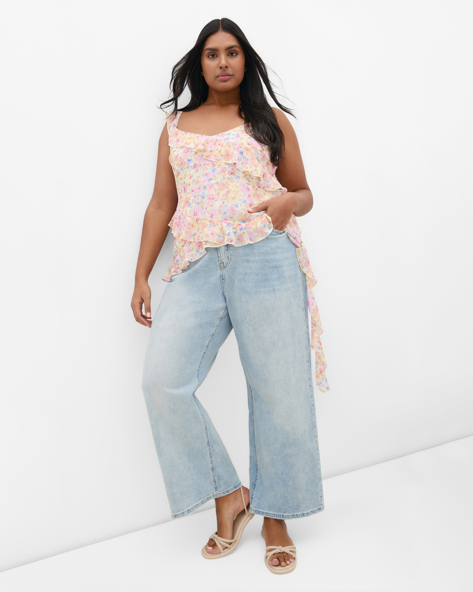 Waverly Frill Print Top