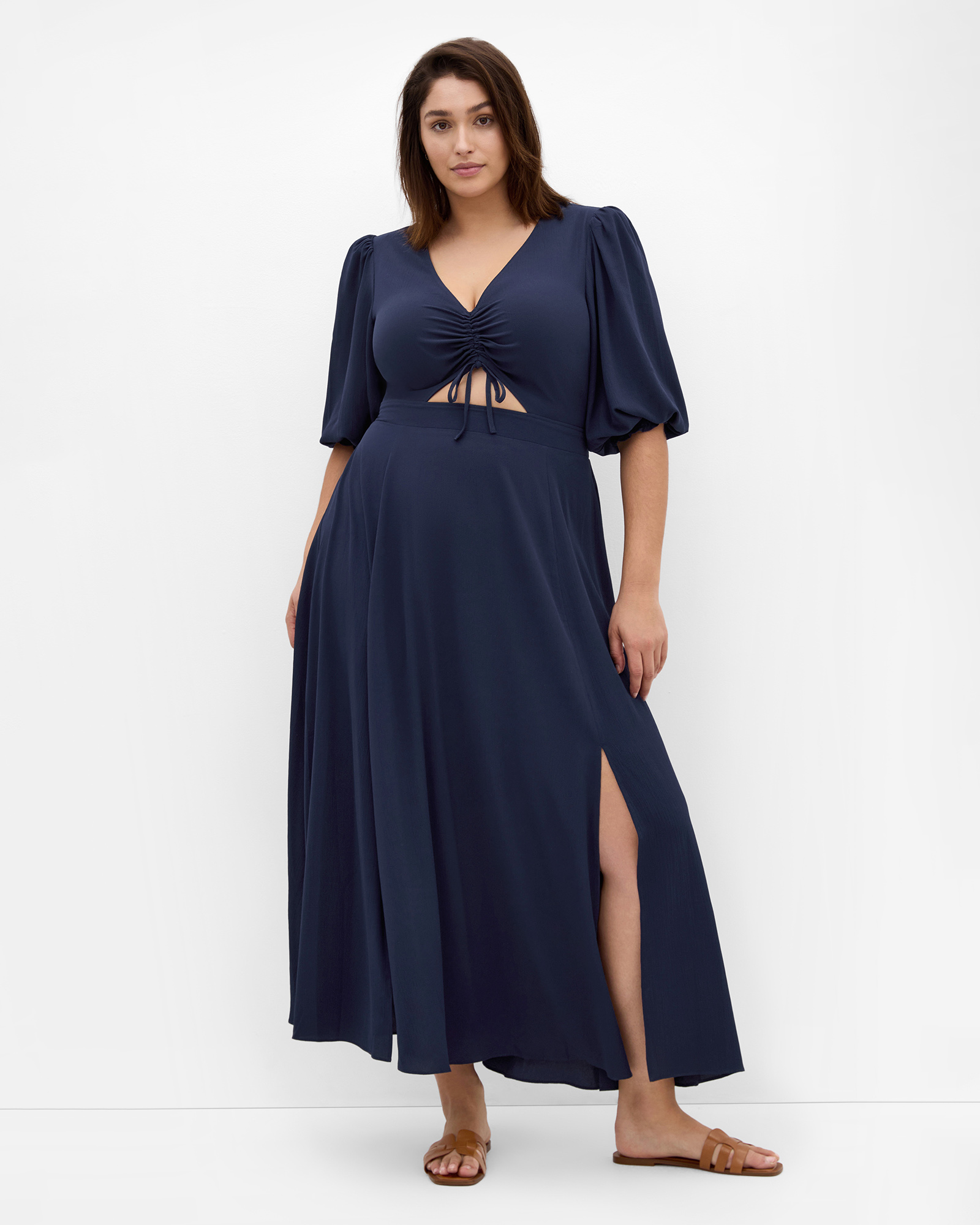 Plus sizeJolene V Neck Maxi Dress - navy