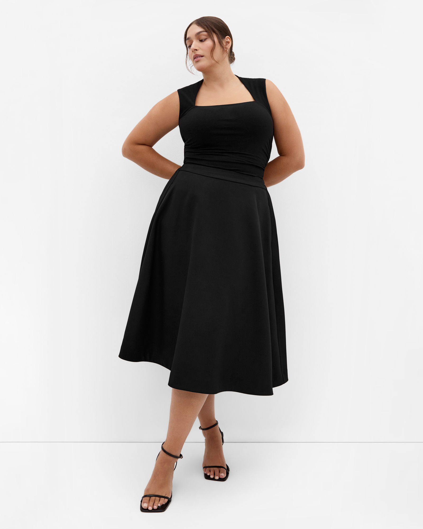 Plus sizePia Midi Skirt - black