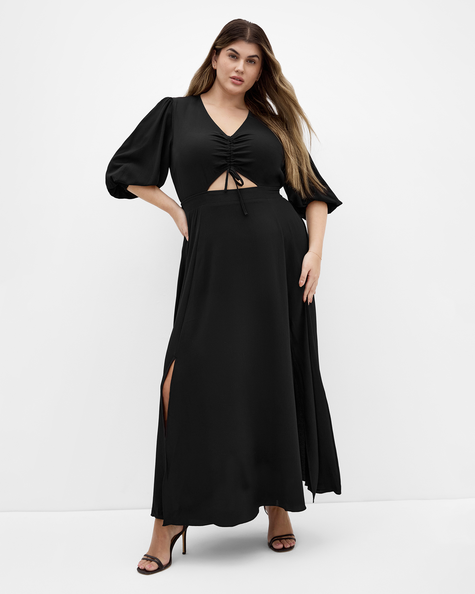Plus sizeJolene V Neck Maxi Dress - black