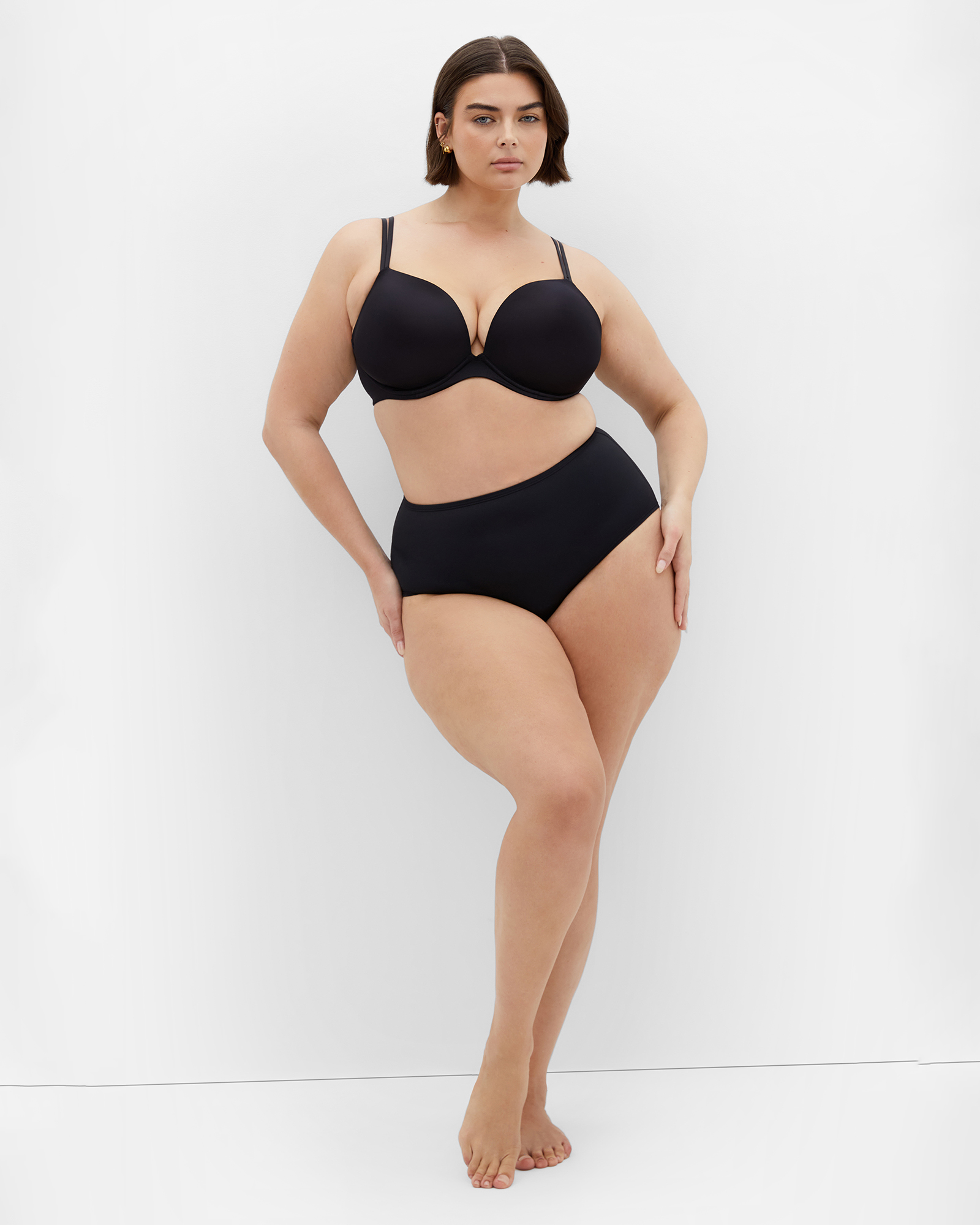Plus size Wireless Maternity Bra - black