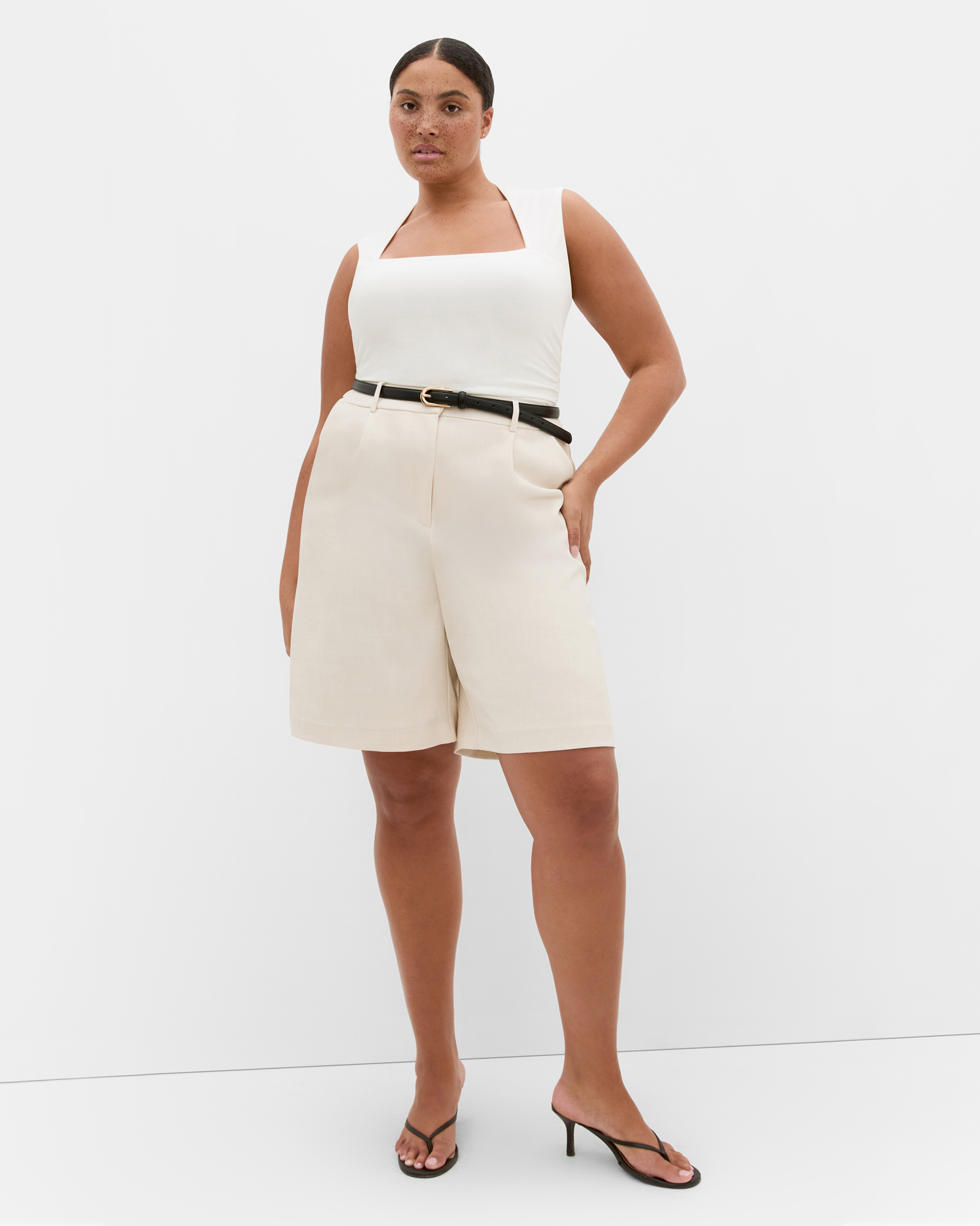 Plus size Telia Longline Short - neutral