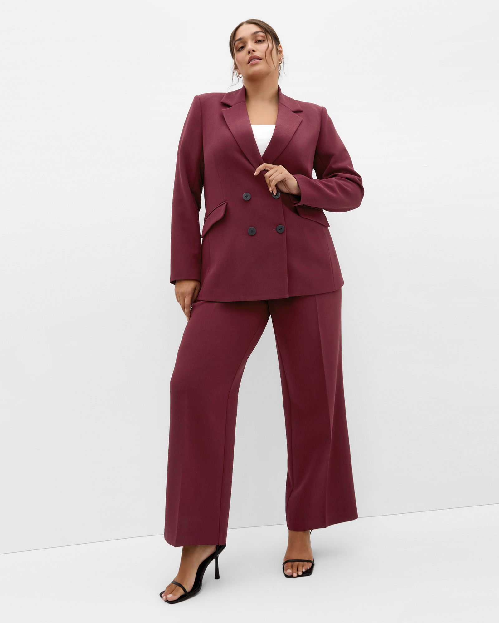 Plus size PANT RELAXED ALENA S - Berry