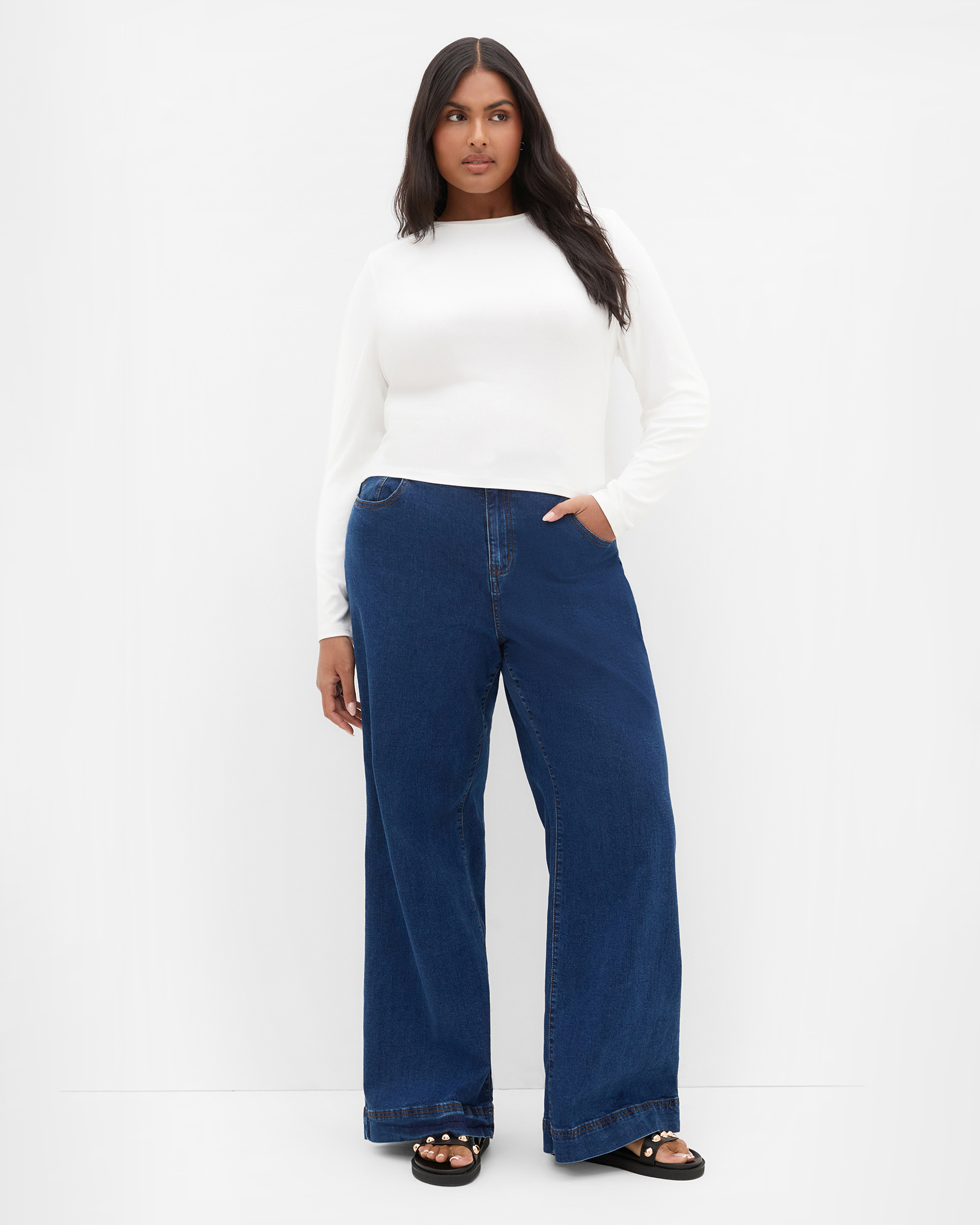 Plus size Karla Long Sleeve Tee - ivory