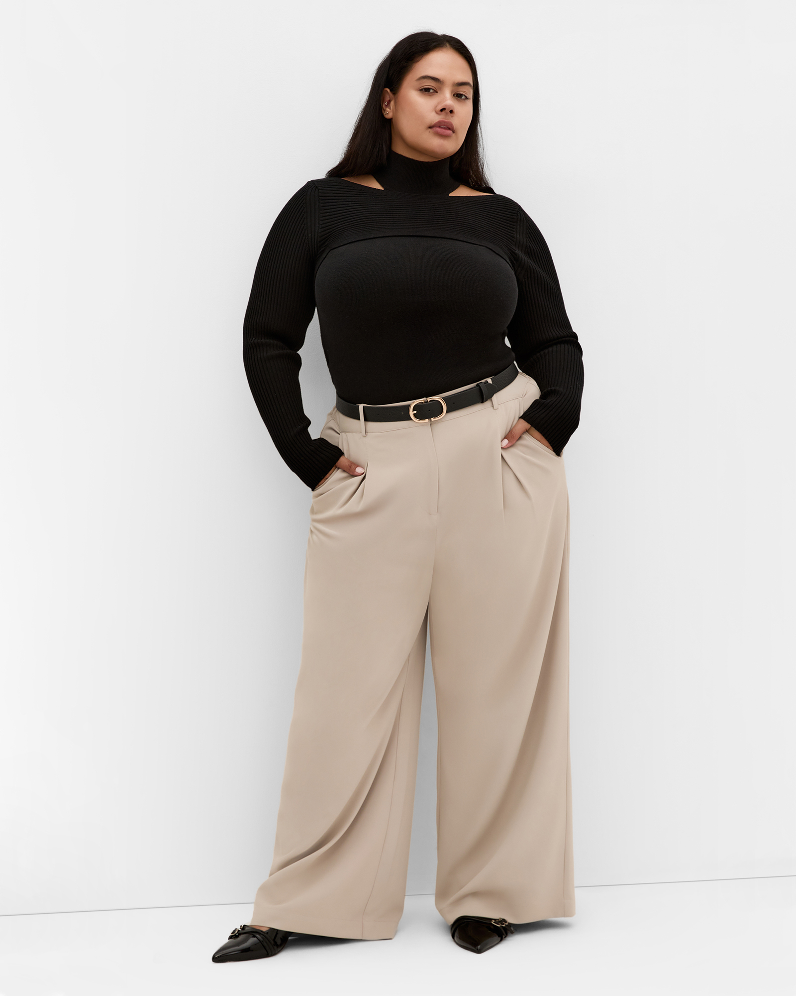 Plus size Remi Cut Out Jumper - black