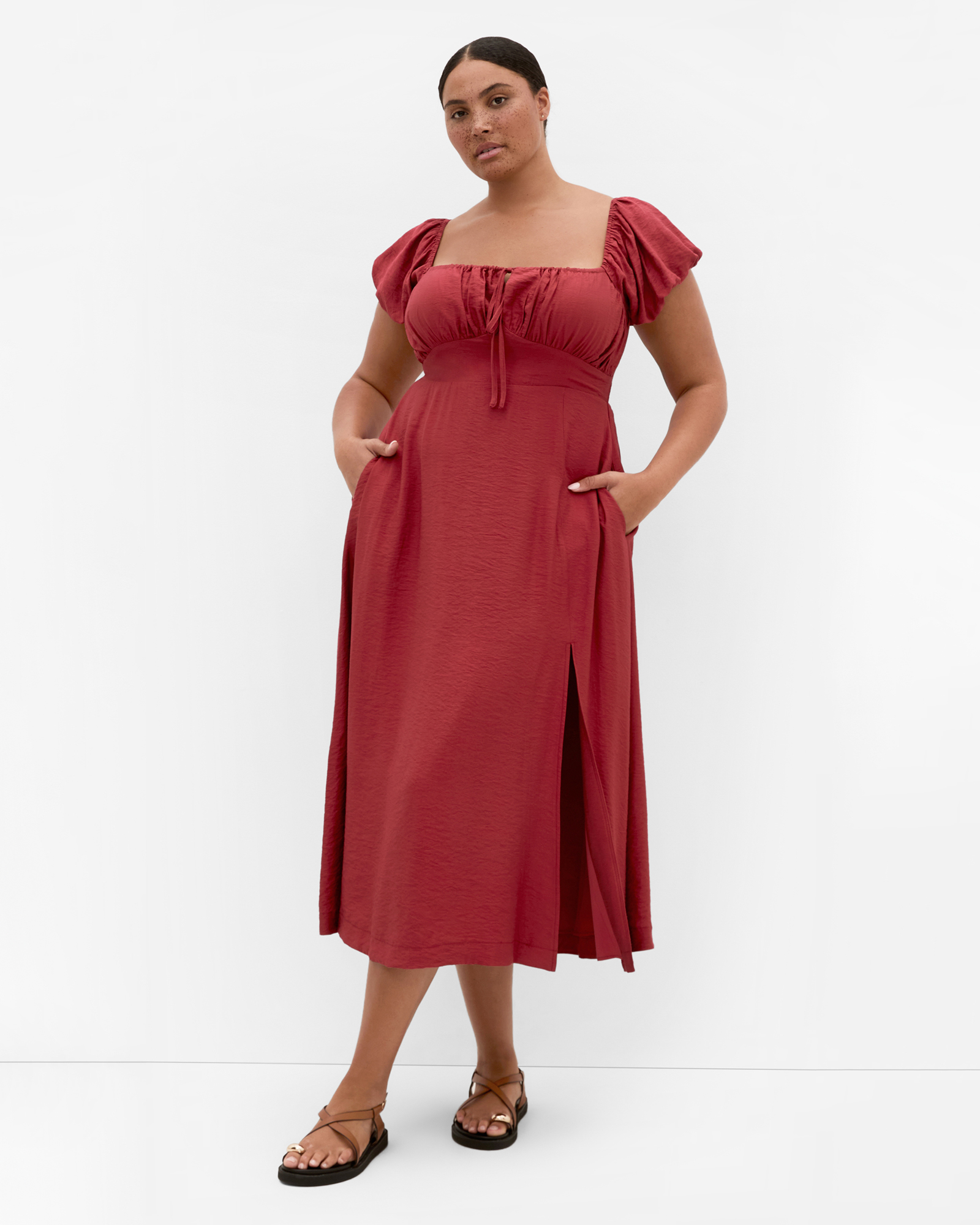Plus size Abbigail Split Maxi Dress - sienna