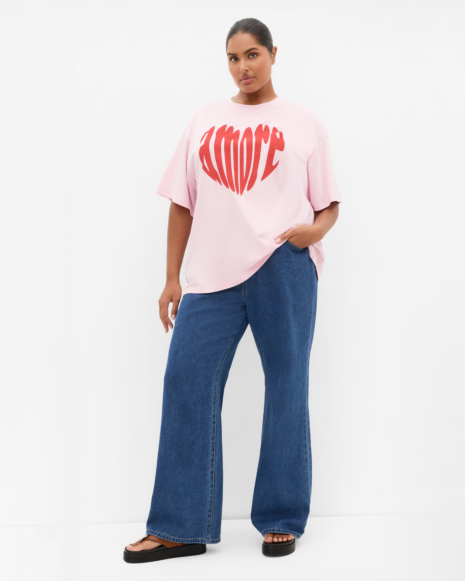 Plus size Laid Back Amore Tee - pink