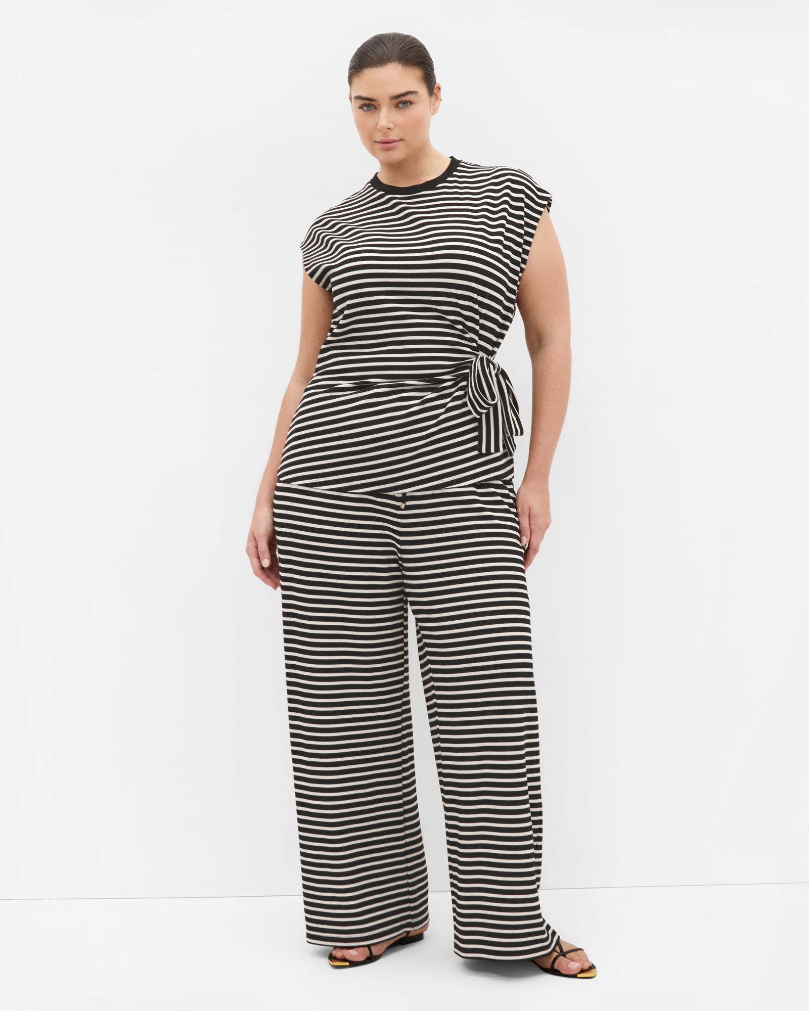 Deanna Stripe Knit Wide Leg Pant