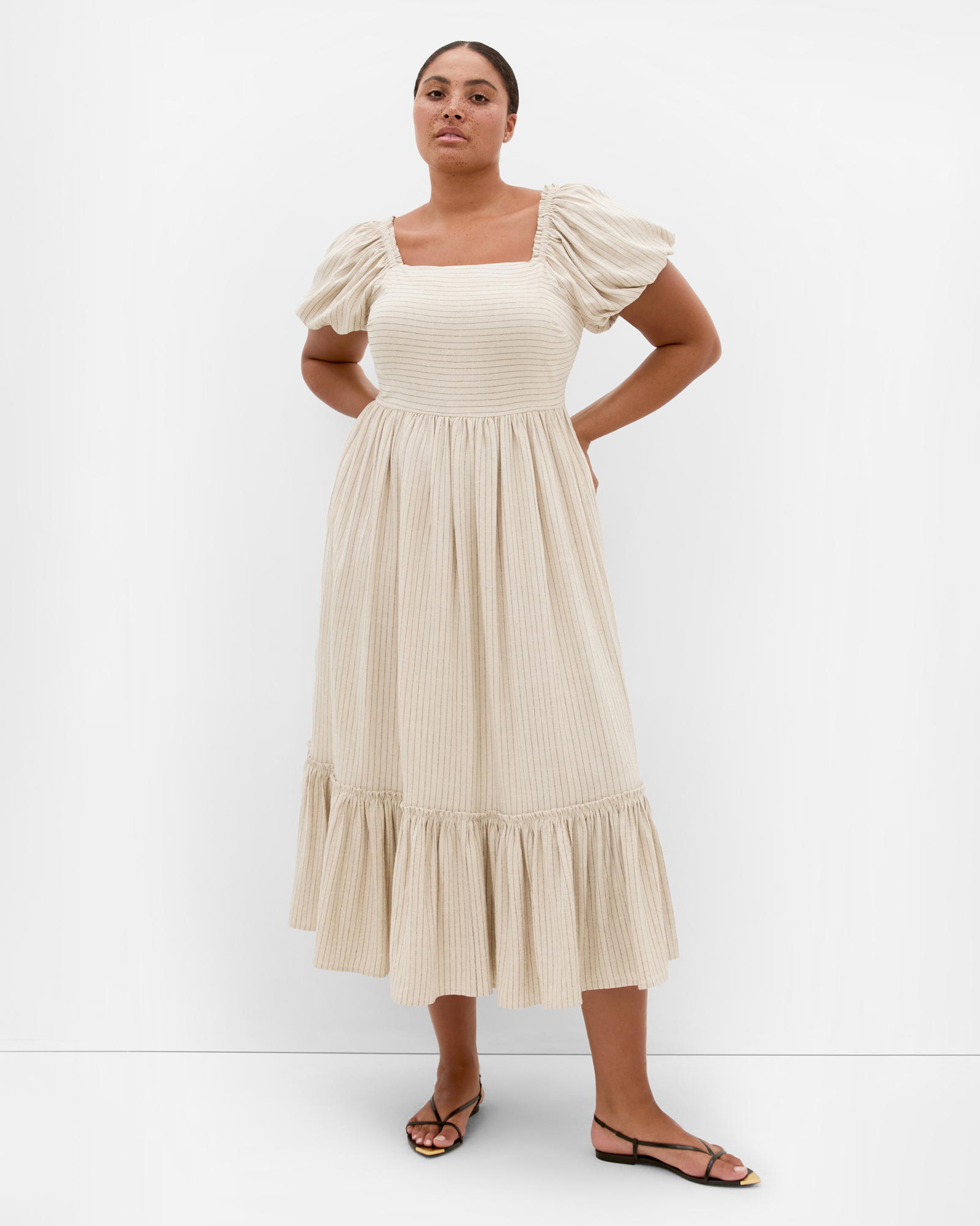 Plus size Simone Midi Dress - stone