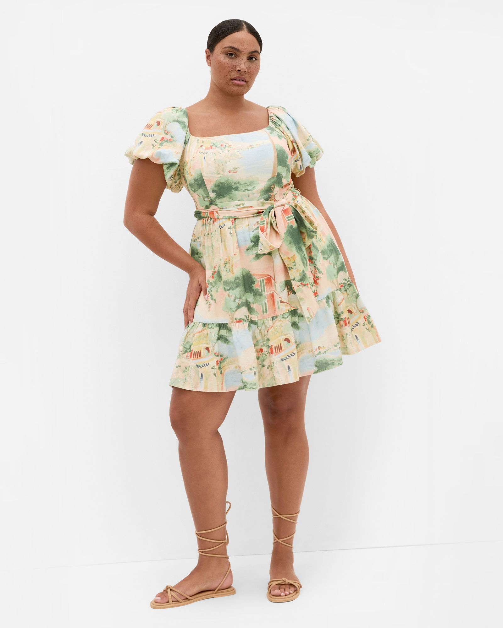 Laurena Sardinia Print Mini Dress