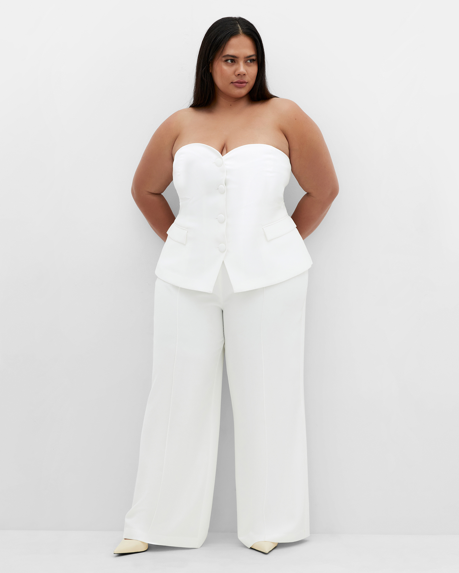 Plus size Cora Corset - ivory
