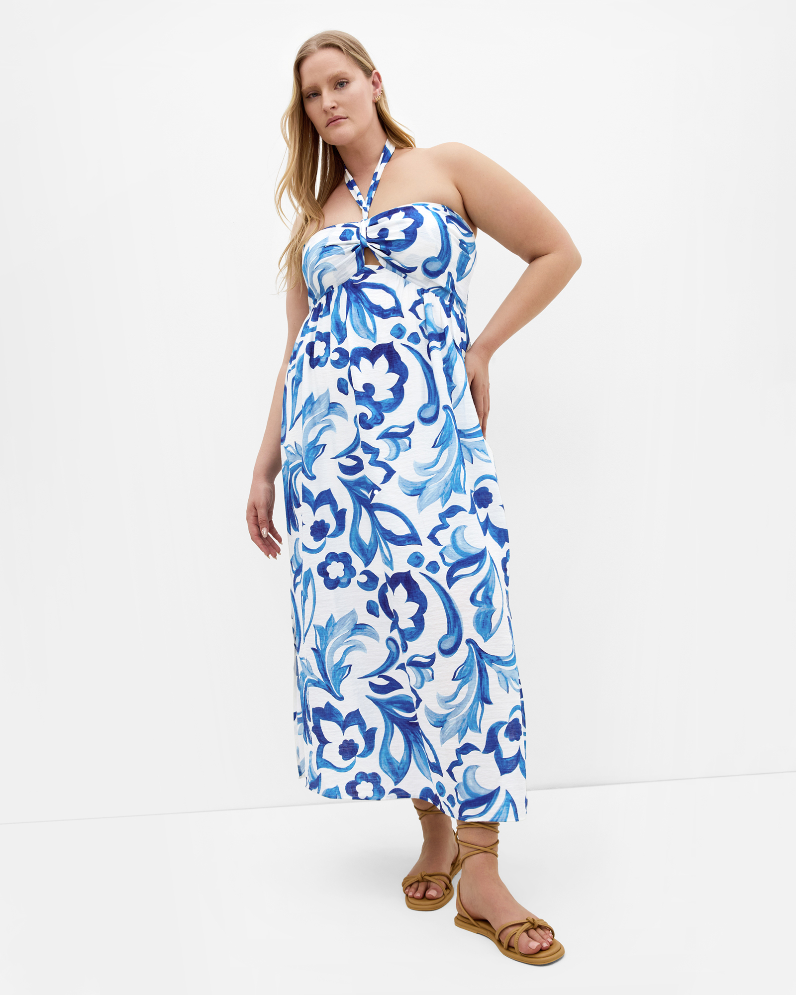 Peta Border Print Maxi Dress
