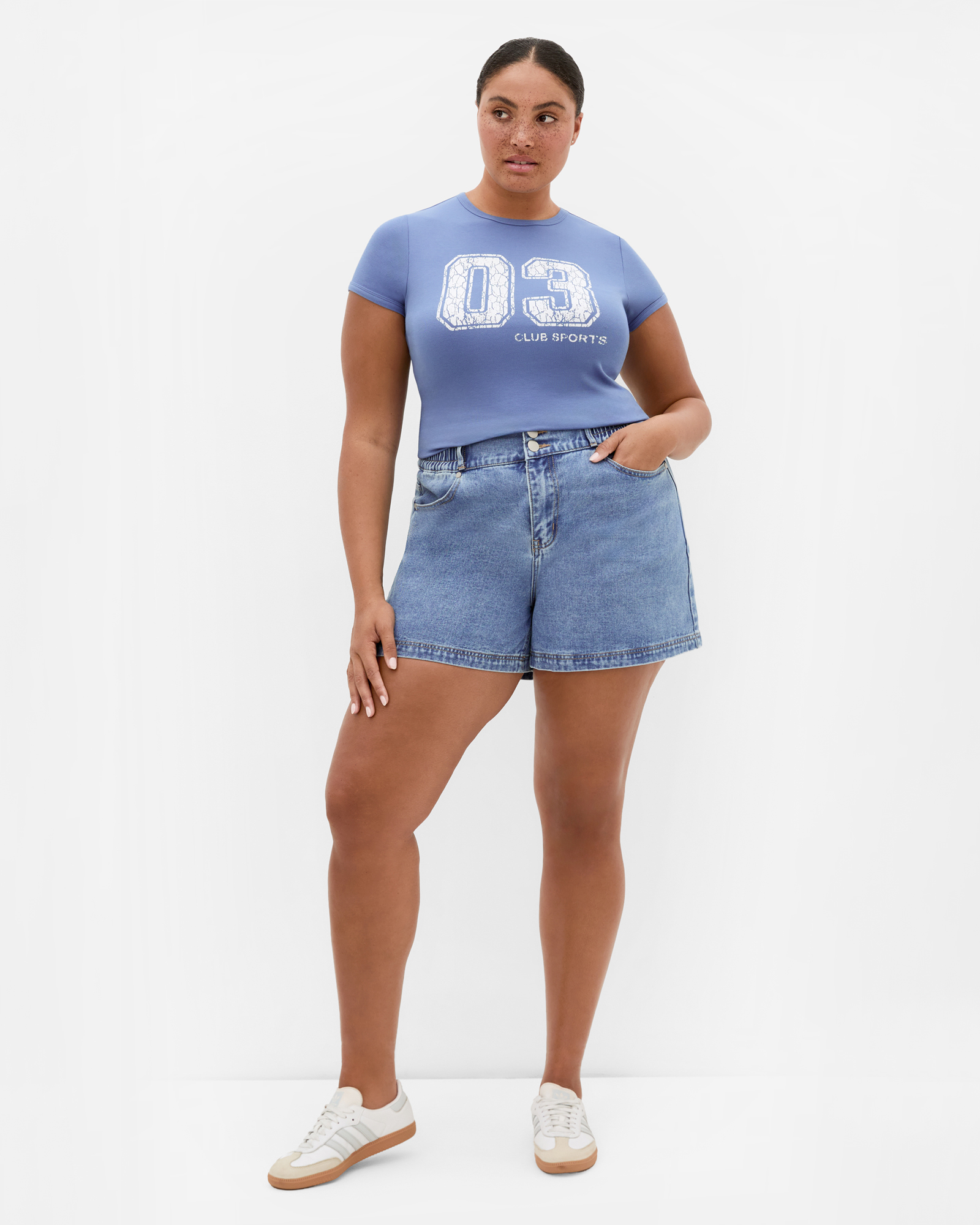 Micro Game Day Print Tee - Blue