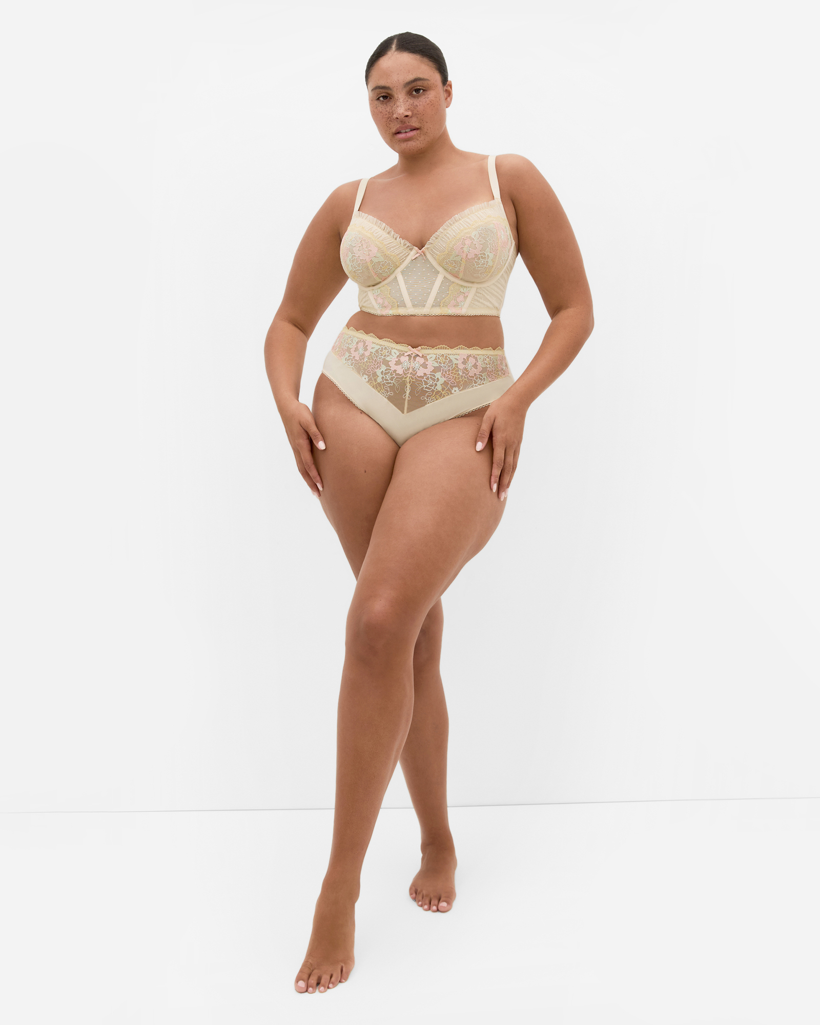 Amelie Underwire Longline Bra - Lemonade