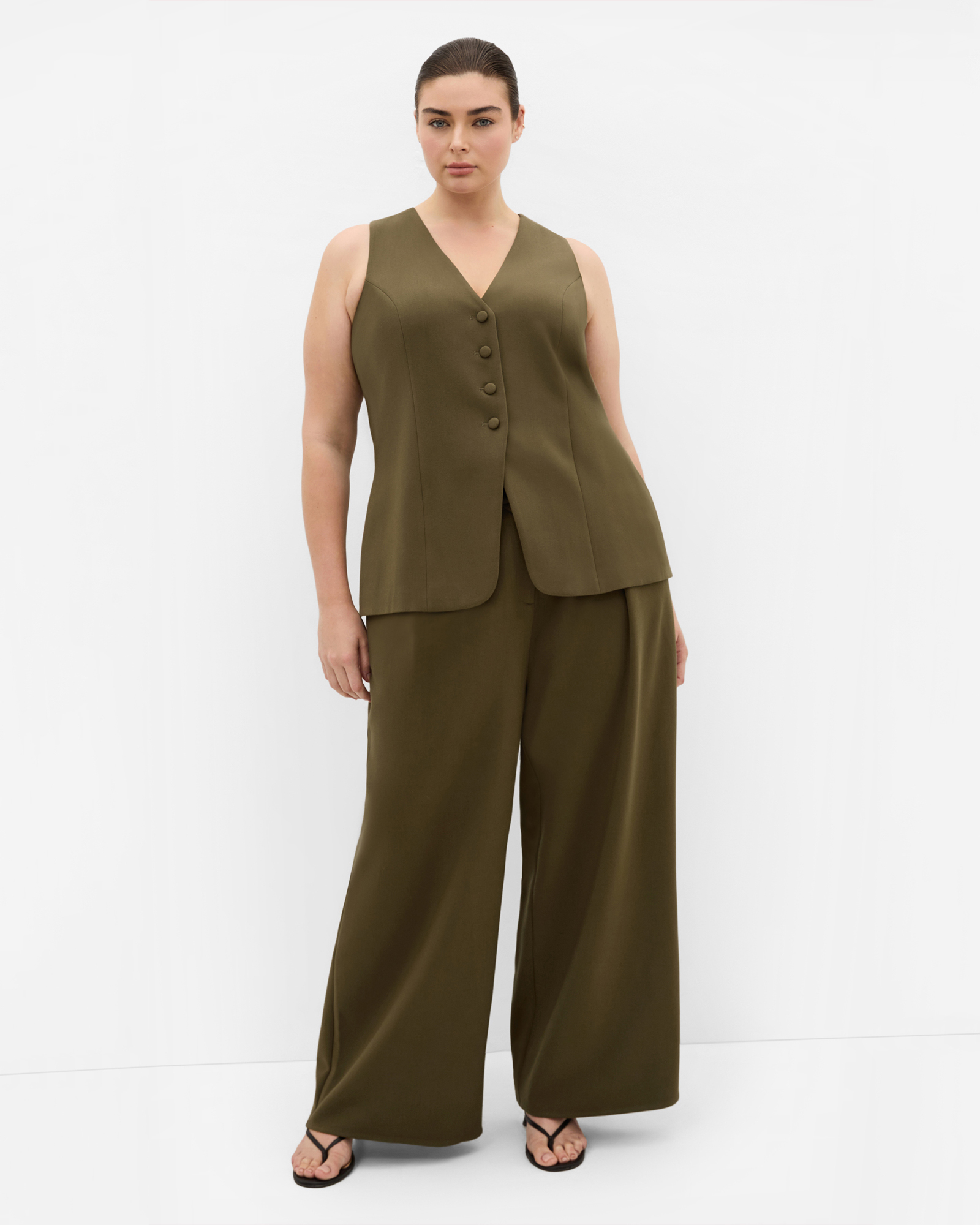 Plus Size Tori Vest - khaki