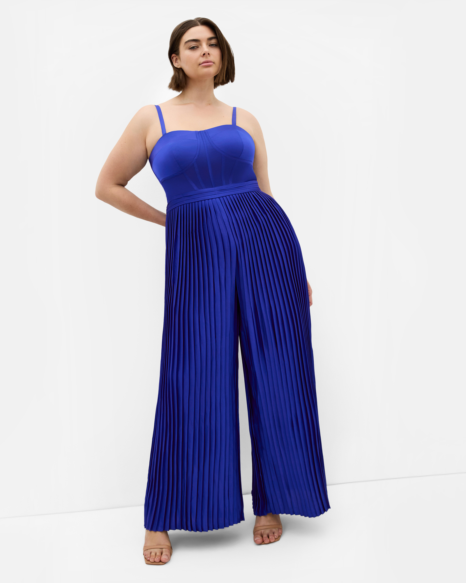 Palazzo Pleat Jumpsuit