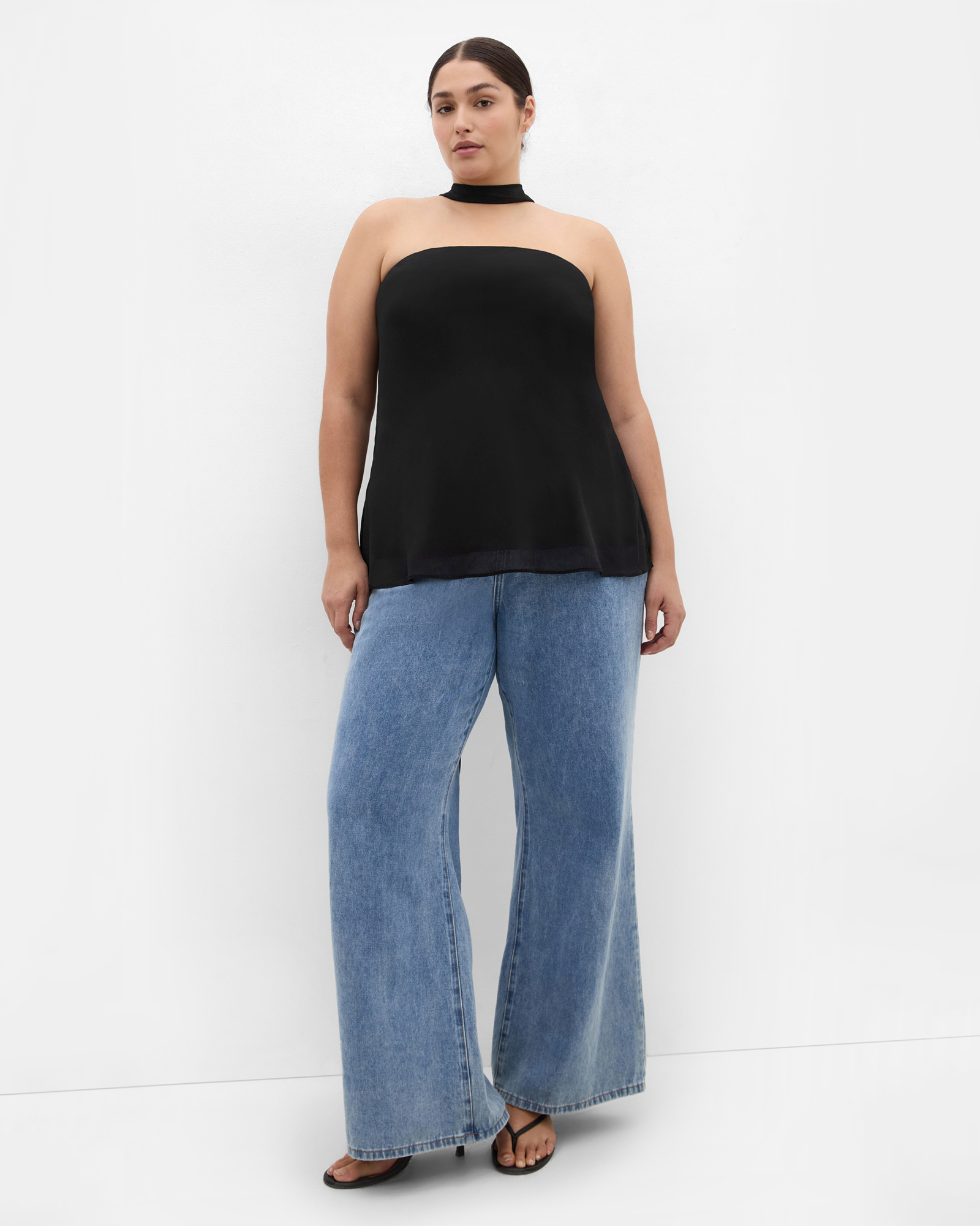 Soiree Neck Tie Detail Top