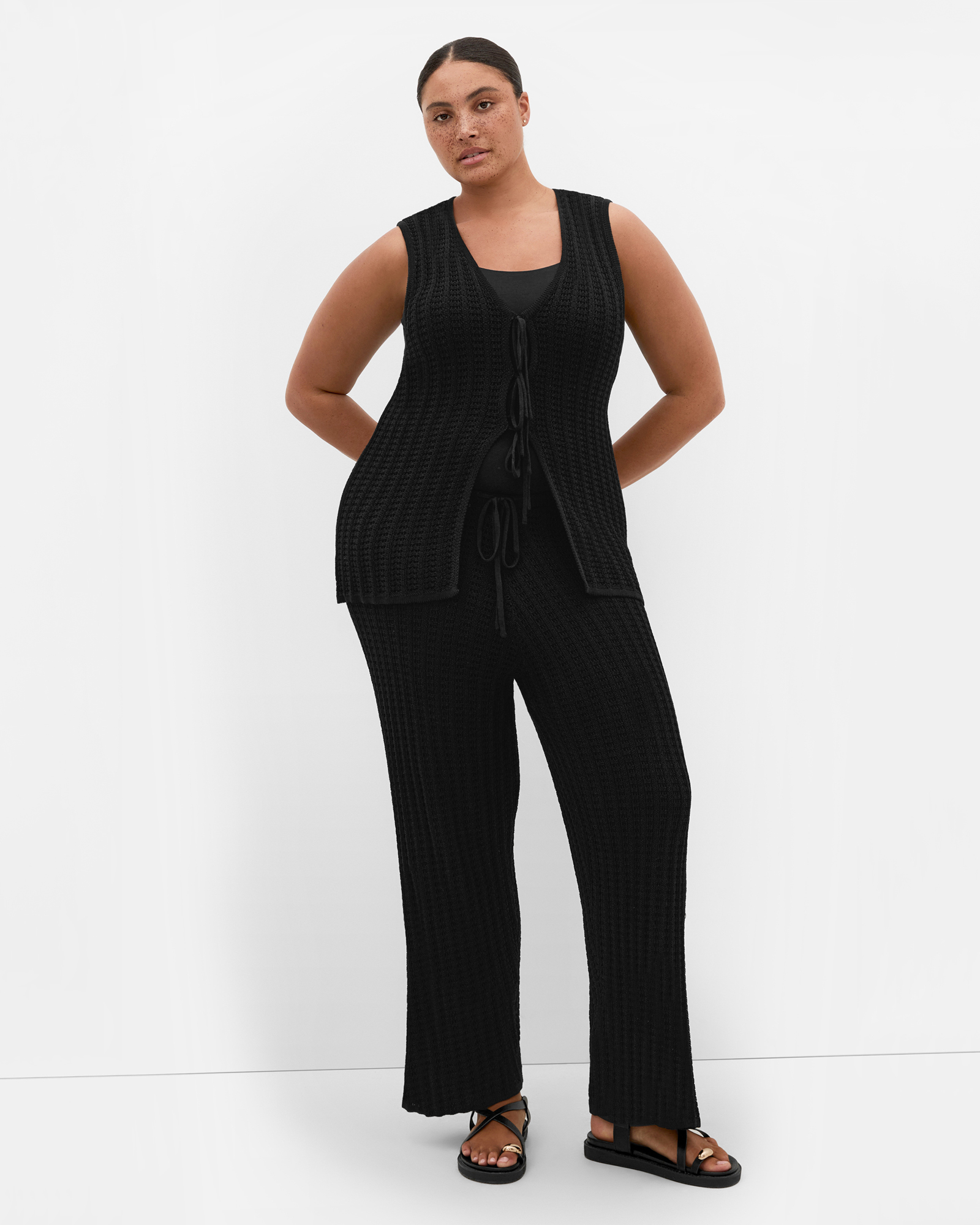Crochet Tie Lined Pant