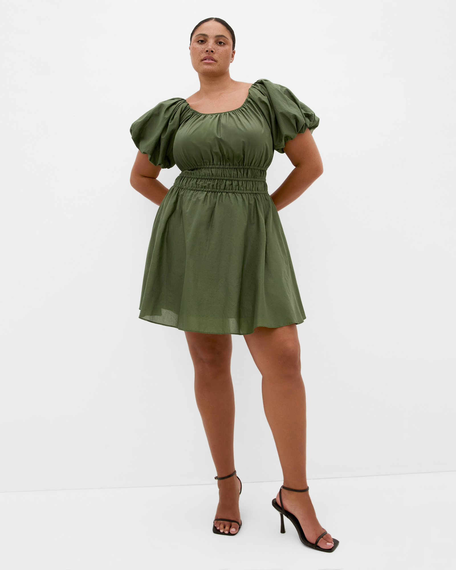 Plus Size Lilli Mini Dress - olive