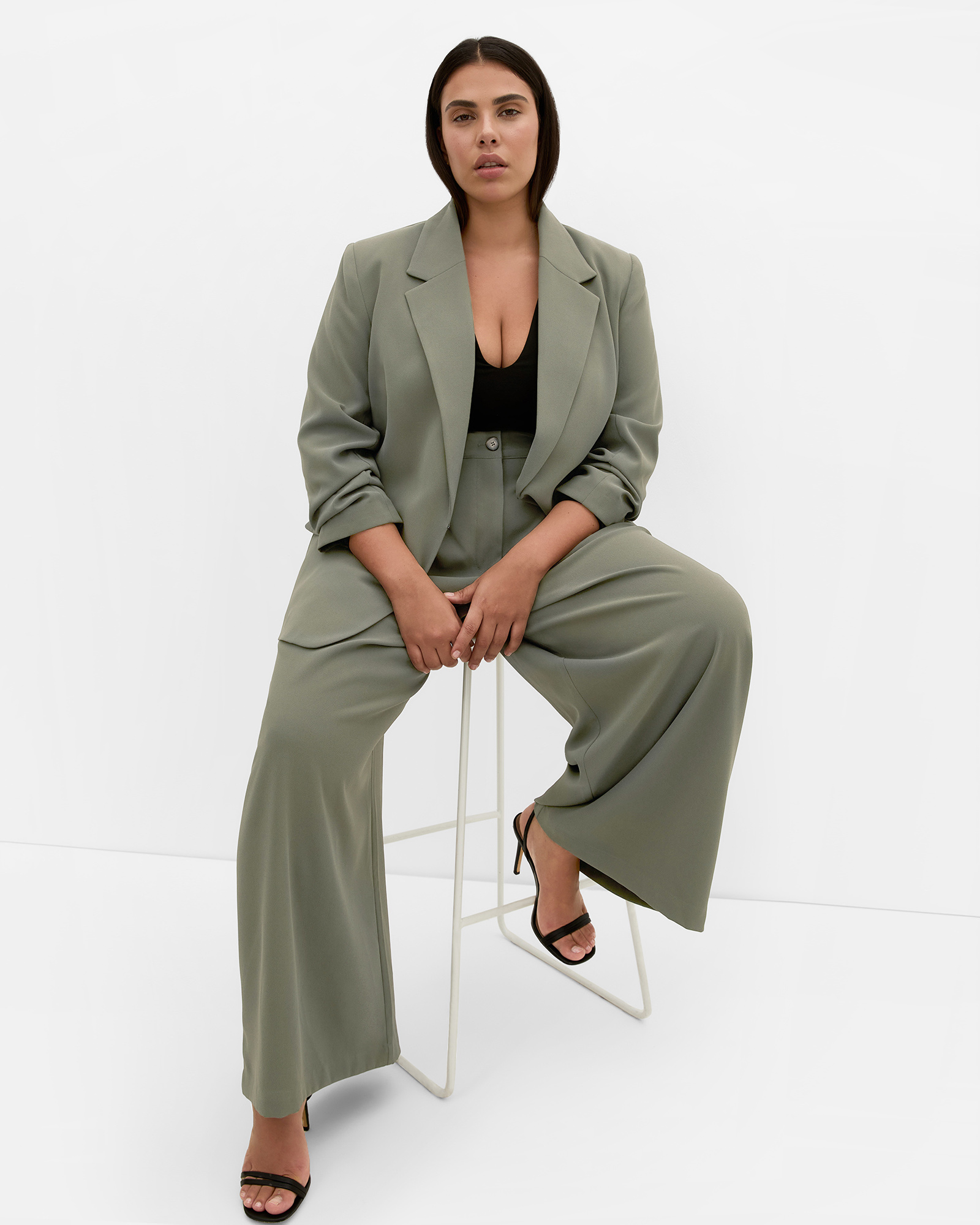 Plus size Abbie Blazer - dark sage