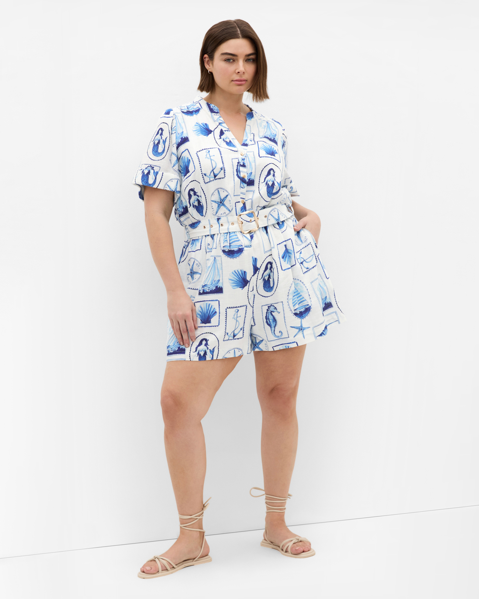 Elise Amalfi Print Playsuit