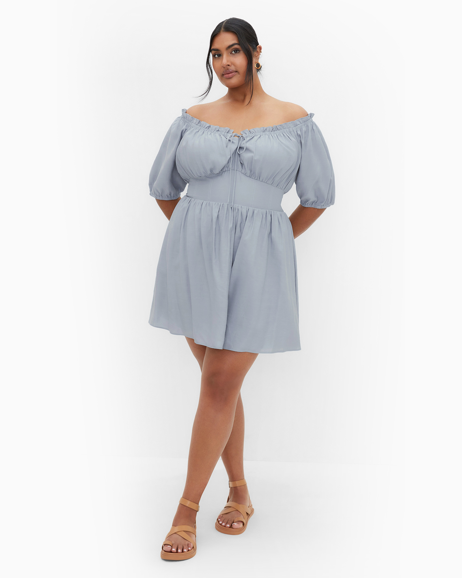 Plus size Mela Dress - dusty blue