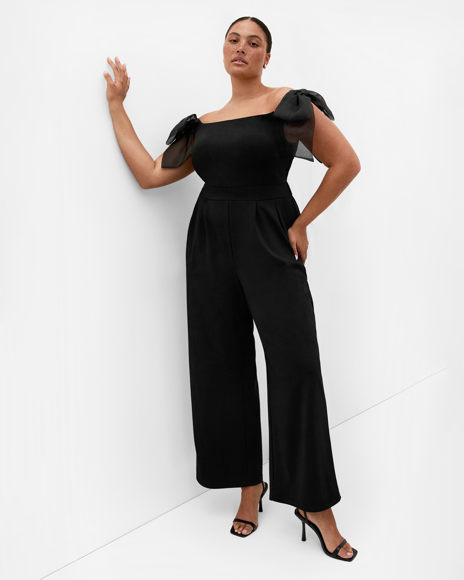 Plus size Macie Bow Detail Jumpsuit - black